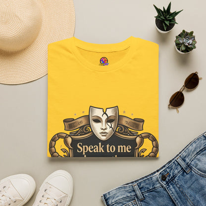 Speak to Me Mask T‑Shirt — 'Speak to me honestly...' Zodiac Scorpio Graphic Tee