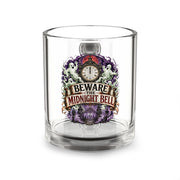 Halloween Glass Mug 10 oz  Beware the Midnight Bell Glass Mug — 10oz Gothic Clock Coffee Cup