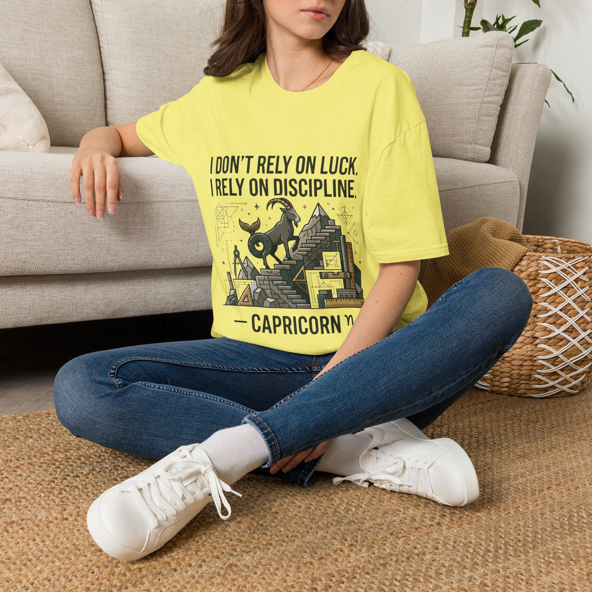 Capricorn Zodiac T‑Shirt — "I Don't Rely on Luck, I Rely on Discipline"