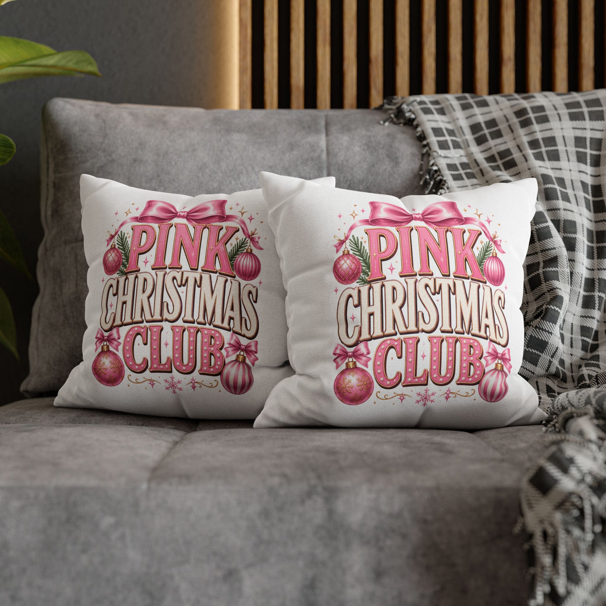 Christmas Pink Christmas Club Holiday Pillowcase