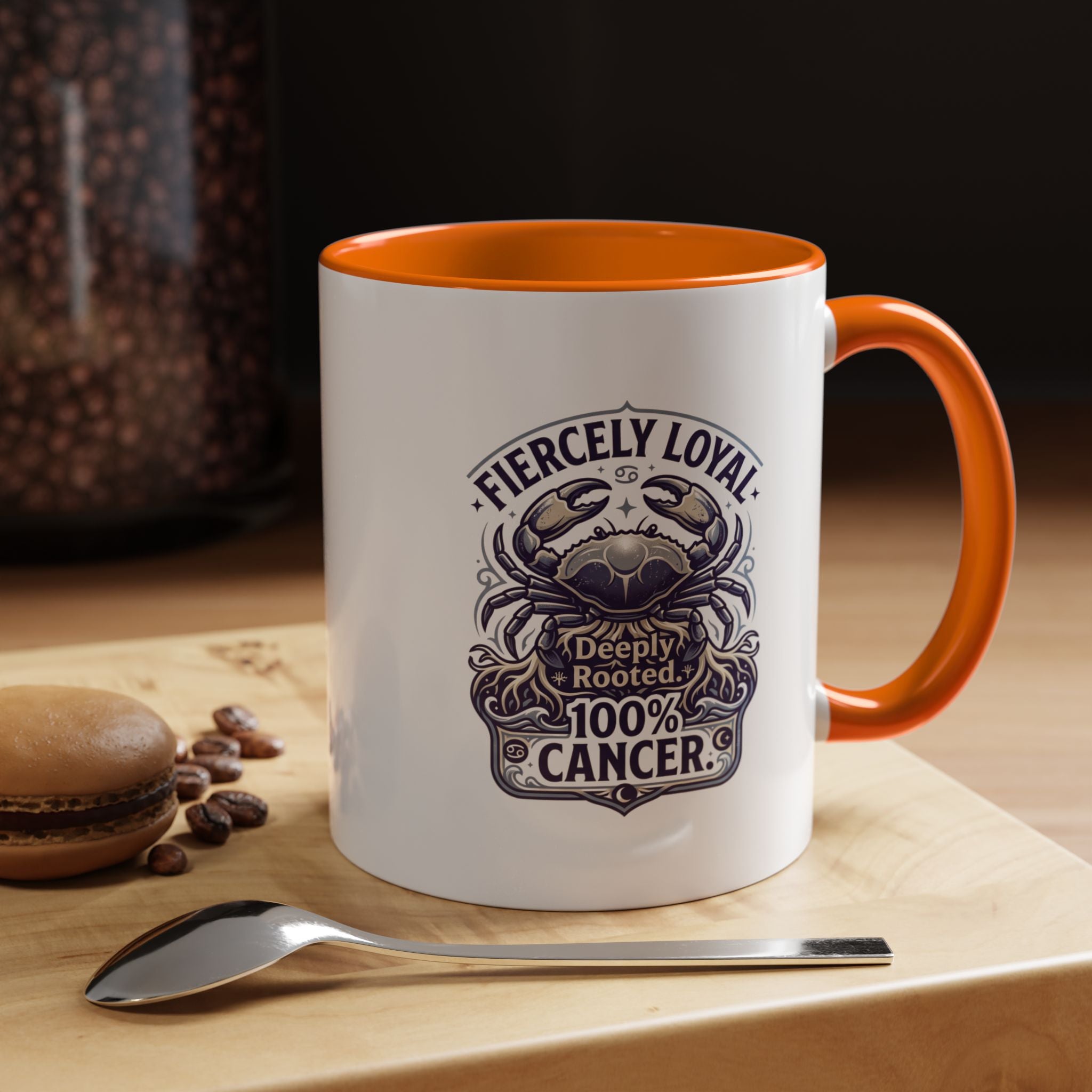 Cancer Zodiac Coffee Mug – "Fiercely Loyal, Deeply Rooted" Accent Mug