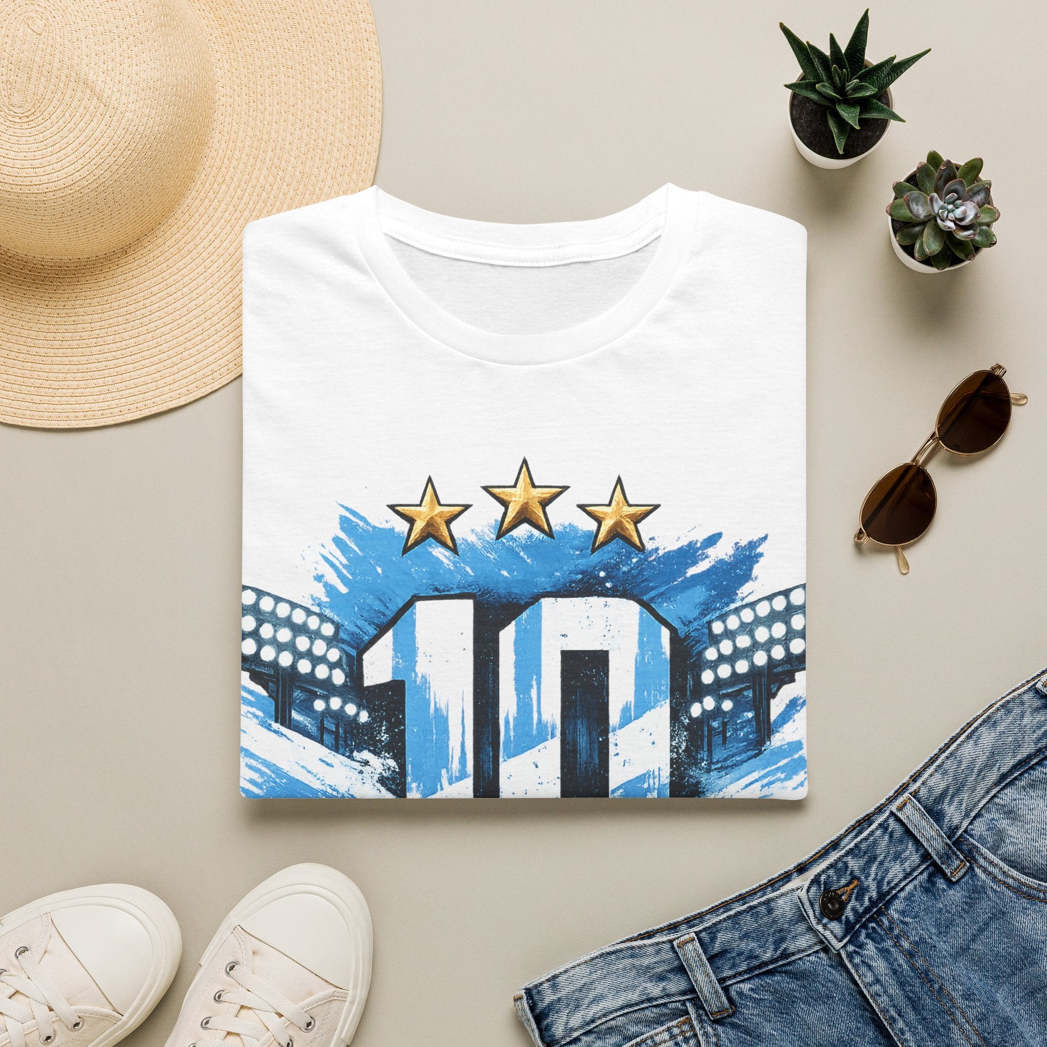 Argentina Soccer Fan T-Shirt — 'La Nuestra' #10 Jersey Design