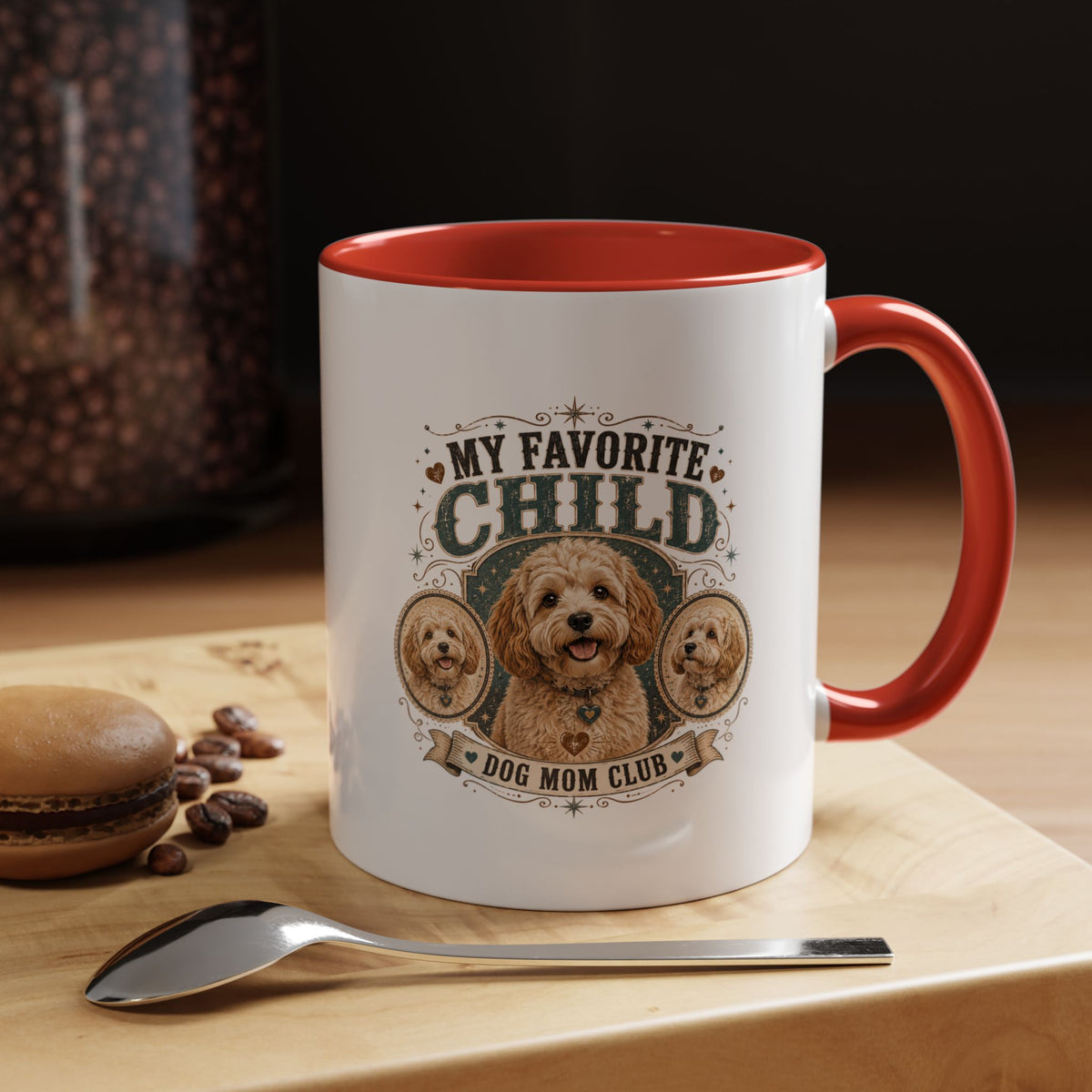 Milo Bailey Dog Dad Mom Dog Mom Coffee Mug — “My Favorite Child” Doodle Dog Portrait Accent Mug