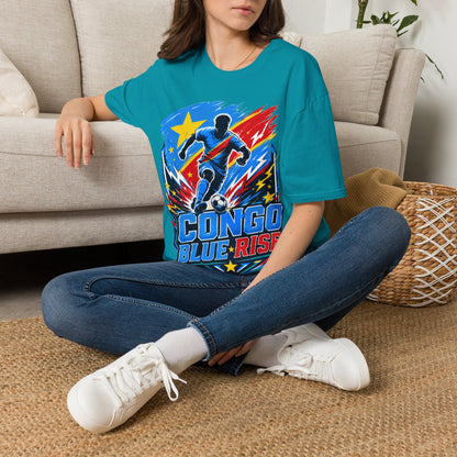 Congo Soccer T-Shirt — Congo Blue Rise Football Fan Tee