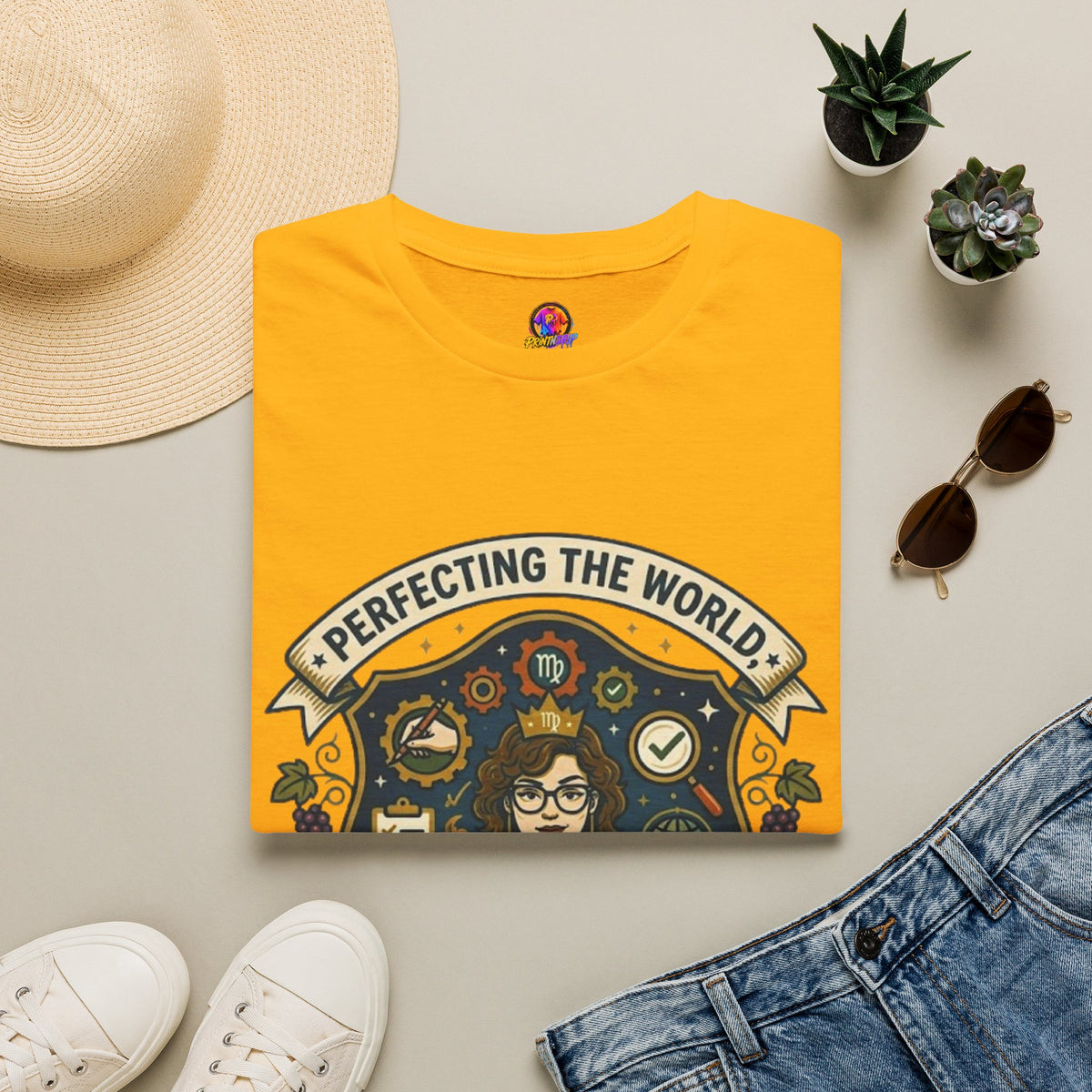 Virgo T‑Shirt — "Perfecting the World One Correction at a Time" Zodiac Tee