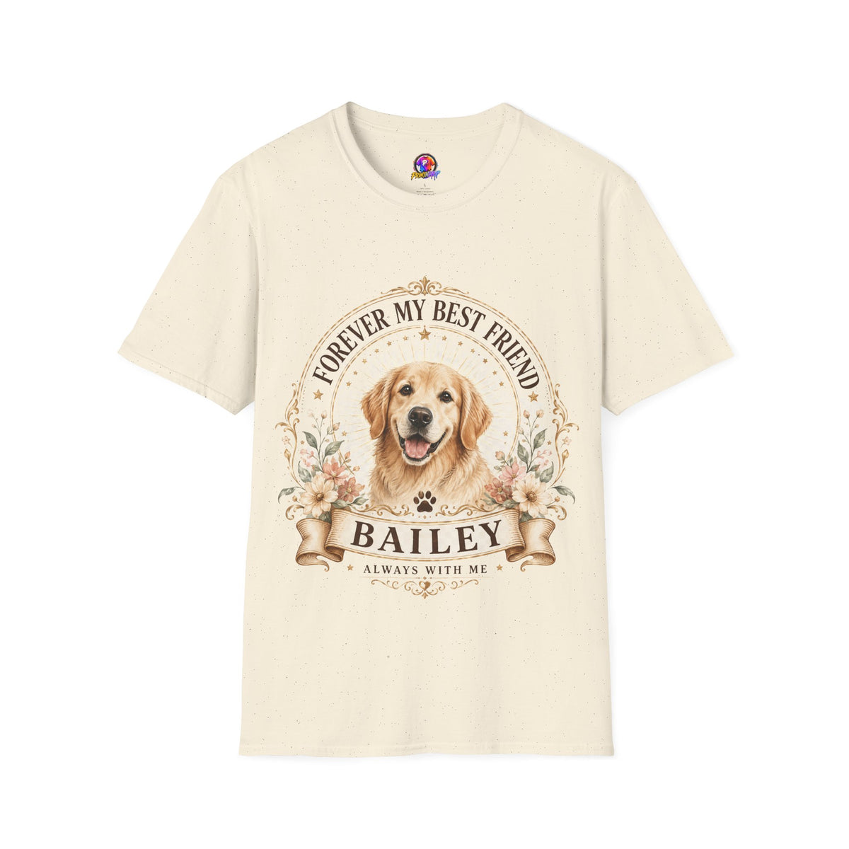 Forever My Best Friend Dog T-Shirt — Personalized Pet Name Golden Retriever Tee