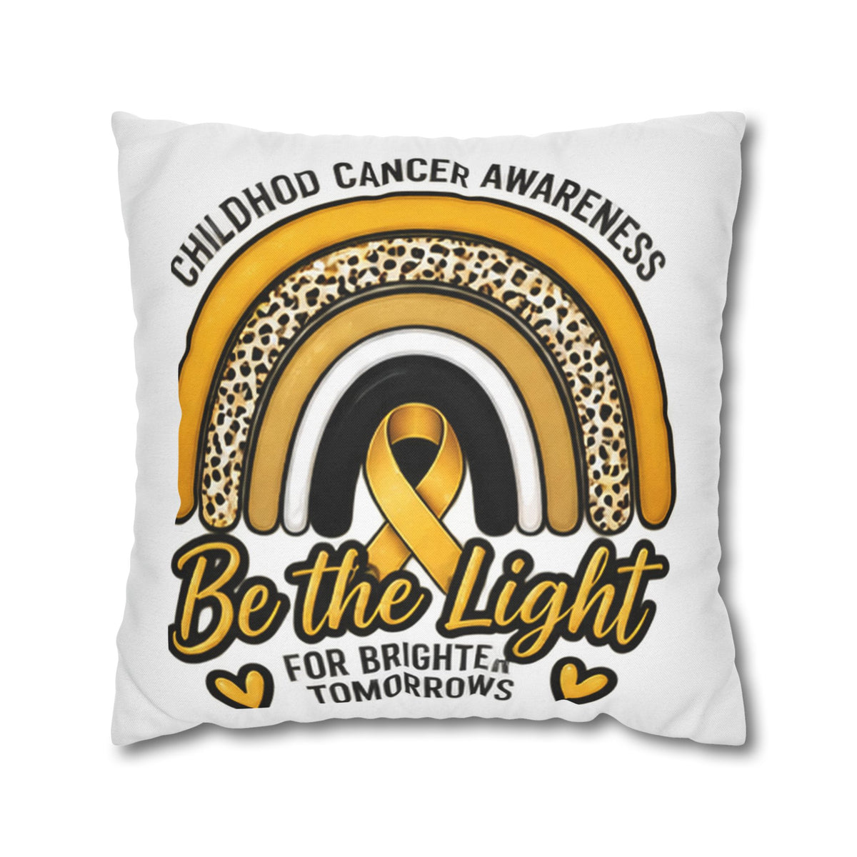 Childhood Cancer Awareness “Be the Light” Square Pillowcase