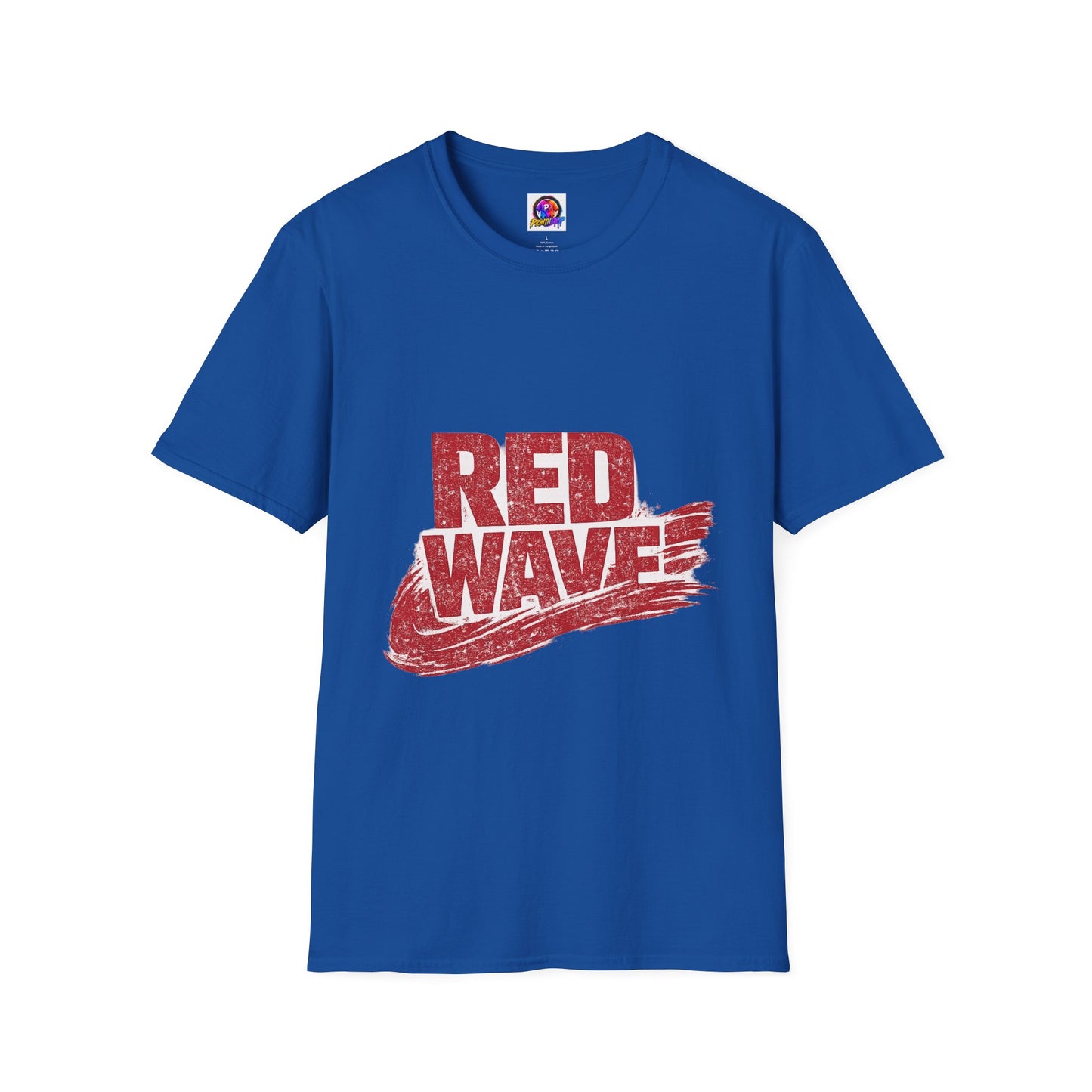 South Korea Red Wave Graphic T‑Shirt — Vintage Distressed Logo Tee