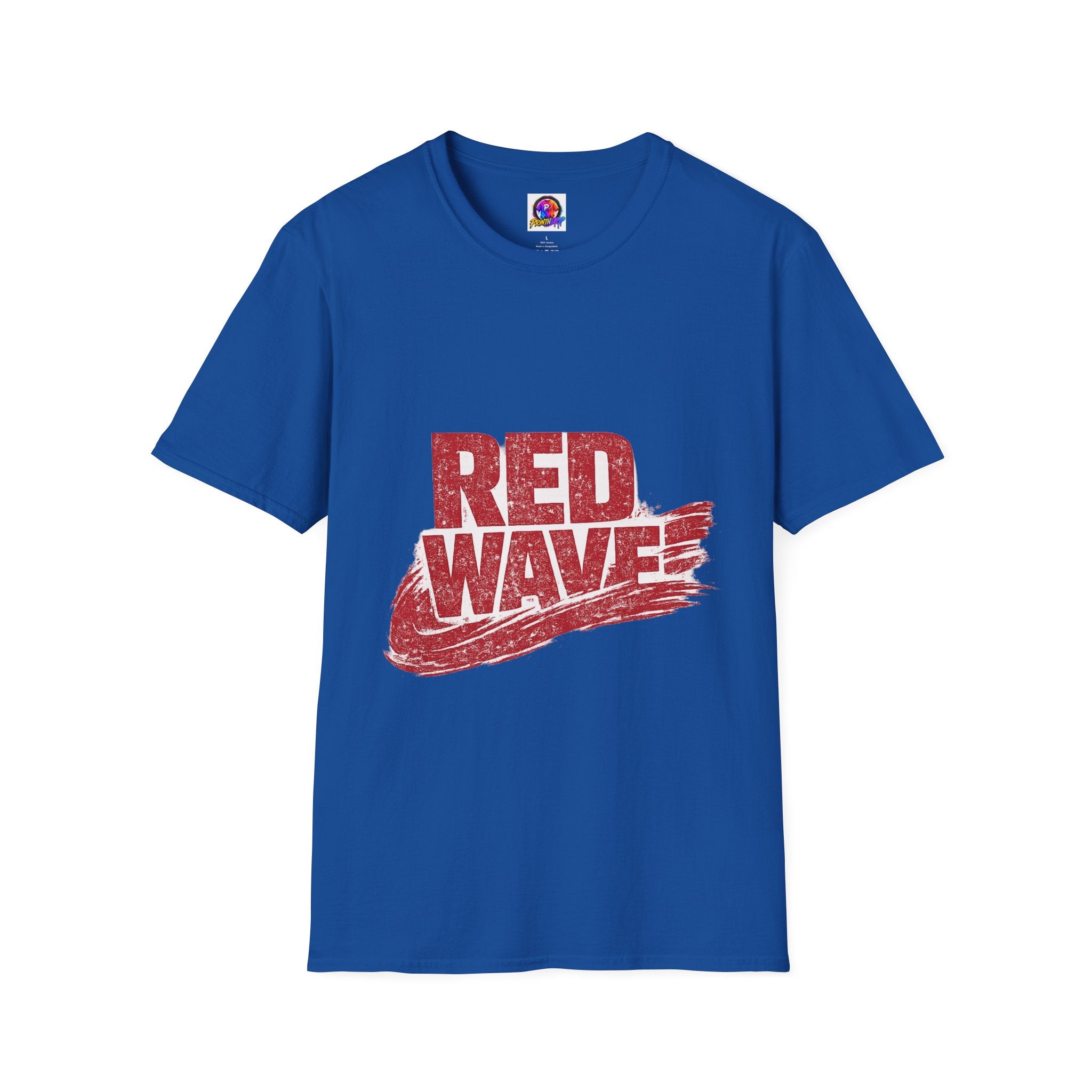 South Korea Red Wave Graphic T‑Shirt — Vintage Distressed Logo Tee