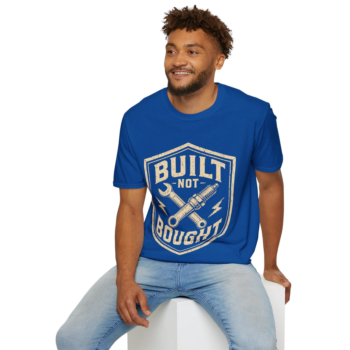 Built Not Bought T-Shirt — Vintage Mechanic Auto Repair Tee