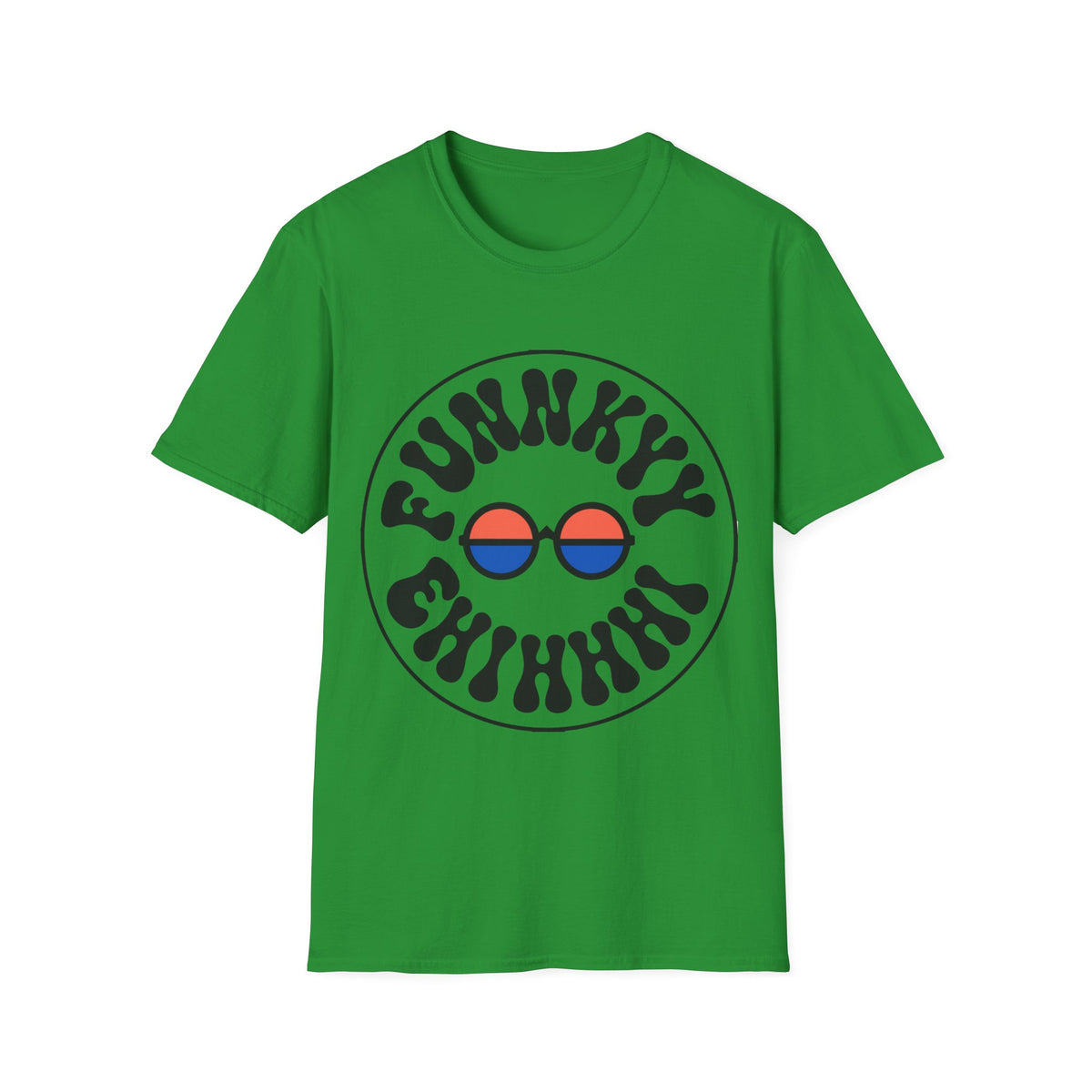 Funky Circle Graphic T-Shirt — Retro Smiley Sunglasses Tee - Trending Now - August 2026
