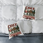 Cozy Cabin Christmas Pillow — Rustic Holiday Lodge Throw Pillow
