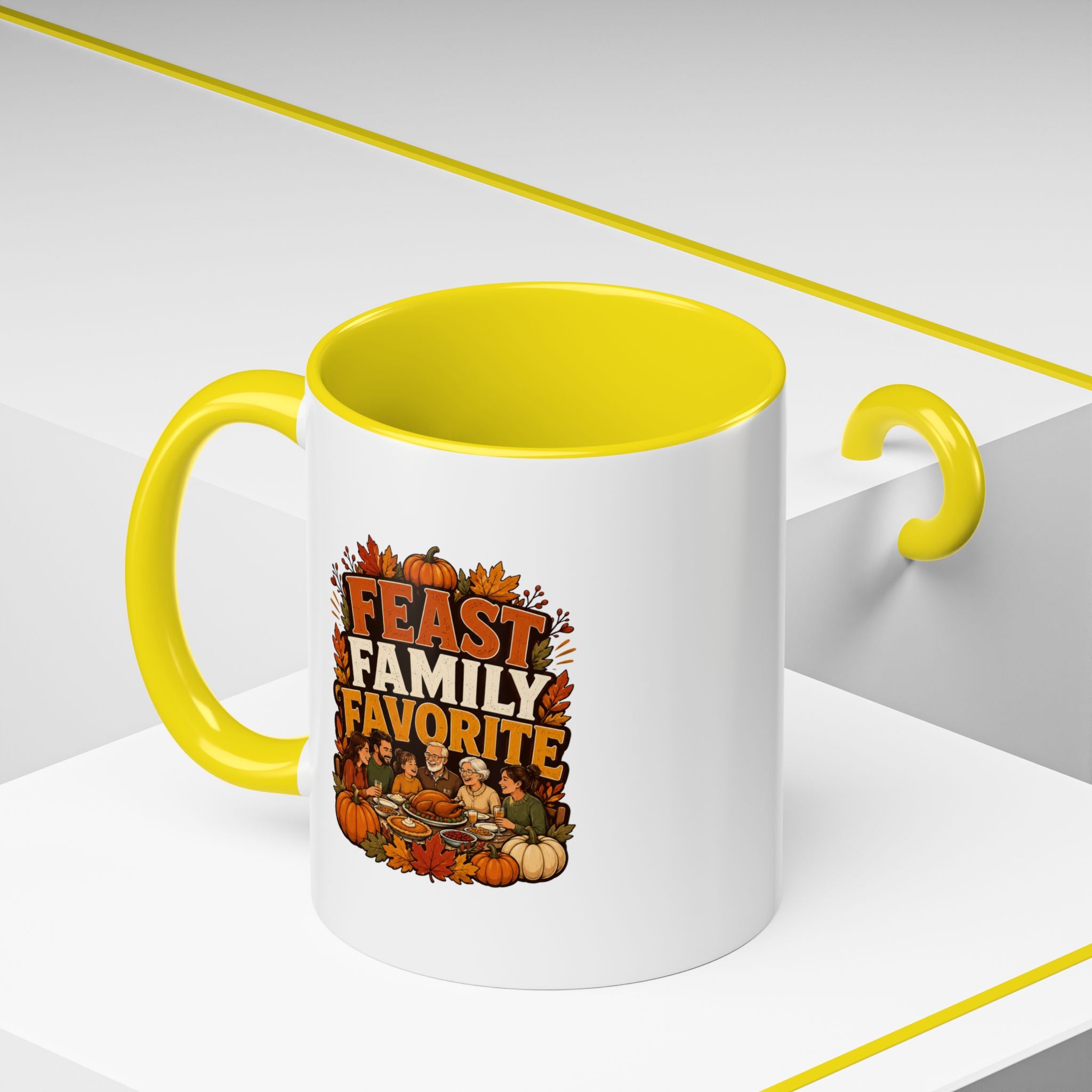 Thanksgiving Mug Feast Family Favorite Coffee Mug — Thanksgiving Pumpkin Autumn Design