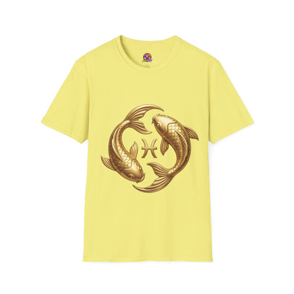 Pisces Gold Fish T-Shirt — Zodiac Symbol Astrology Tee