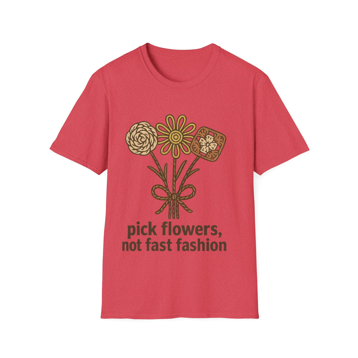 "Pick Flowers Not Fast Fashion" Eco Tee | Botanical Sustainable T-Shirt - Trending Now - September 2026
