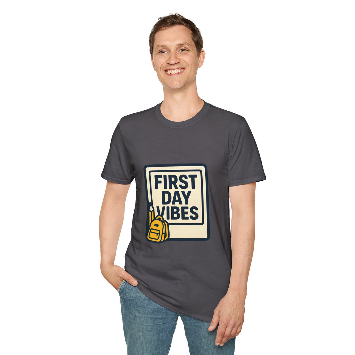 First Day Vibes T-Shirt — 'First Day' Retro Badge Tee - Trending Now - September 2026