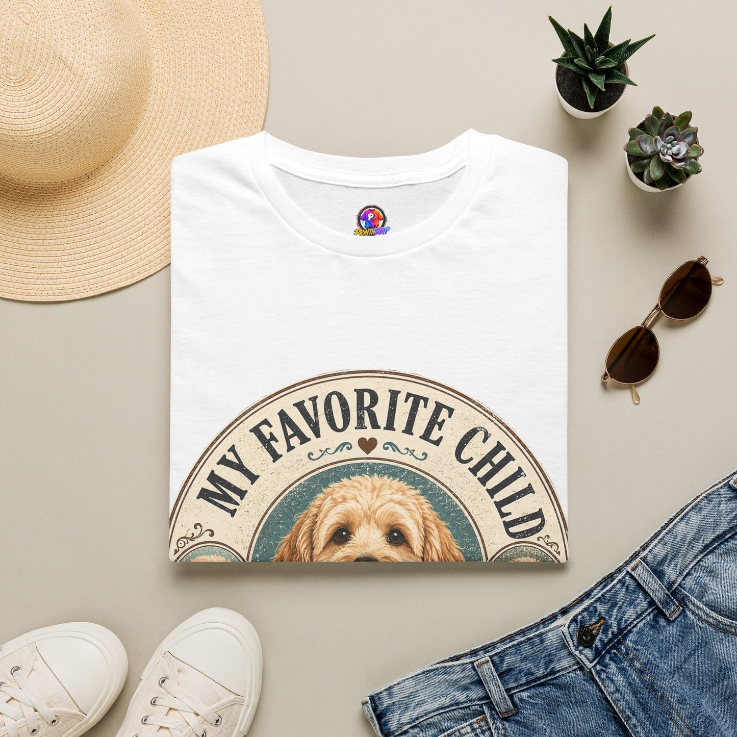 Dog Mom T-Shirt — "My Favorite Child" Cute Goldendoodle Graphic Tee