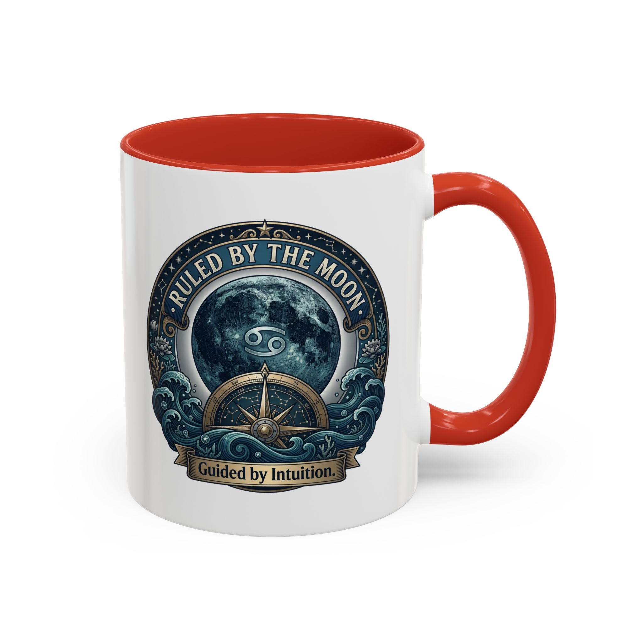 Ruled by the Moon Accent Coffee Mug — Zodiac Cancer Astrology 11/15oz