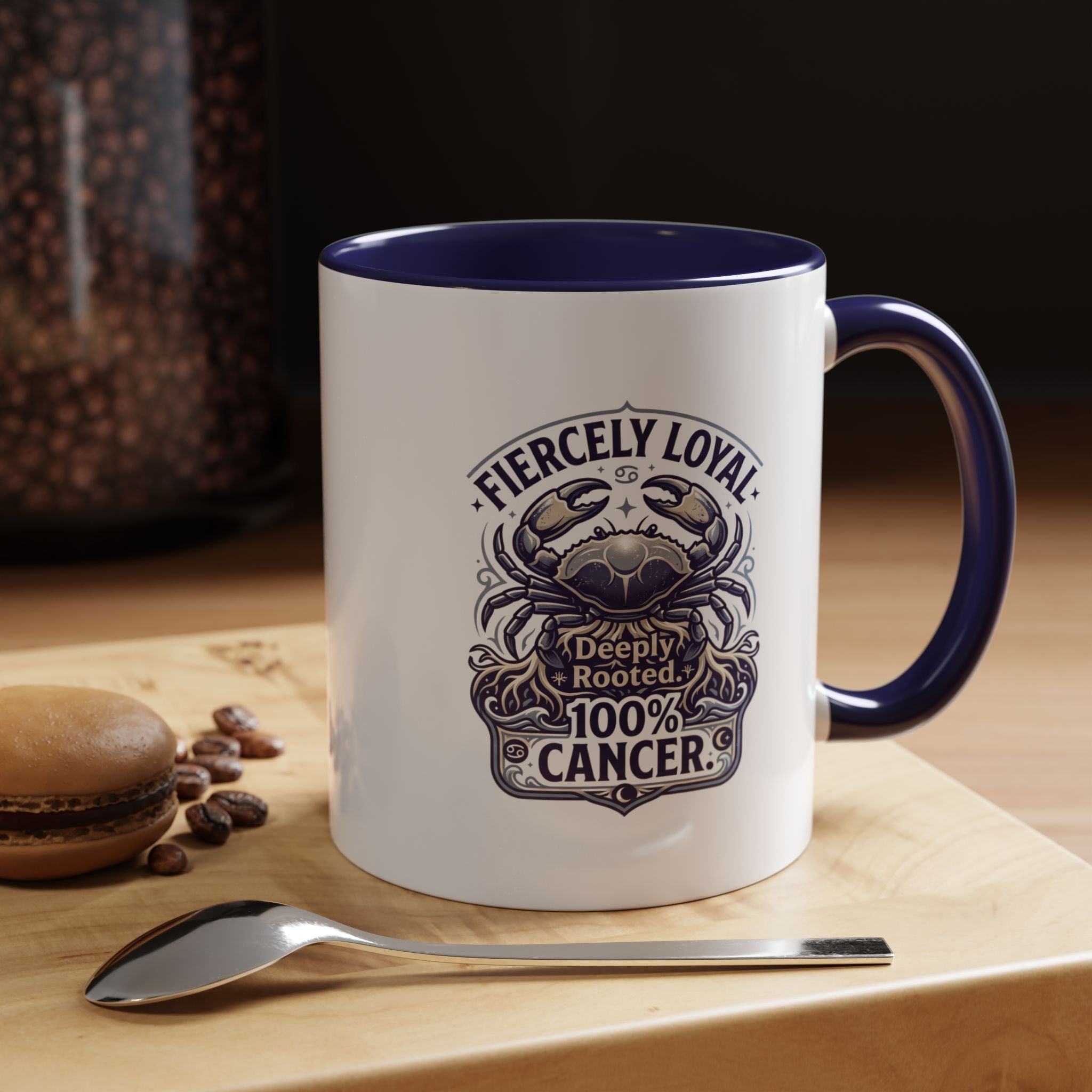 Cancer Zodiac Coffee Mug – "Fiercely Loyal, Deeply Rooted" Accent Mug