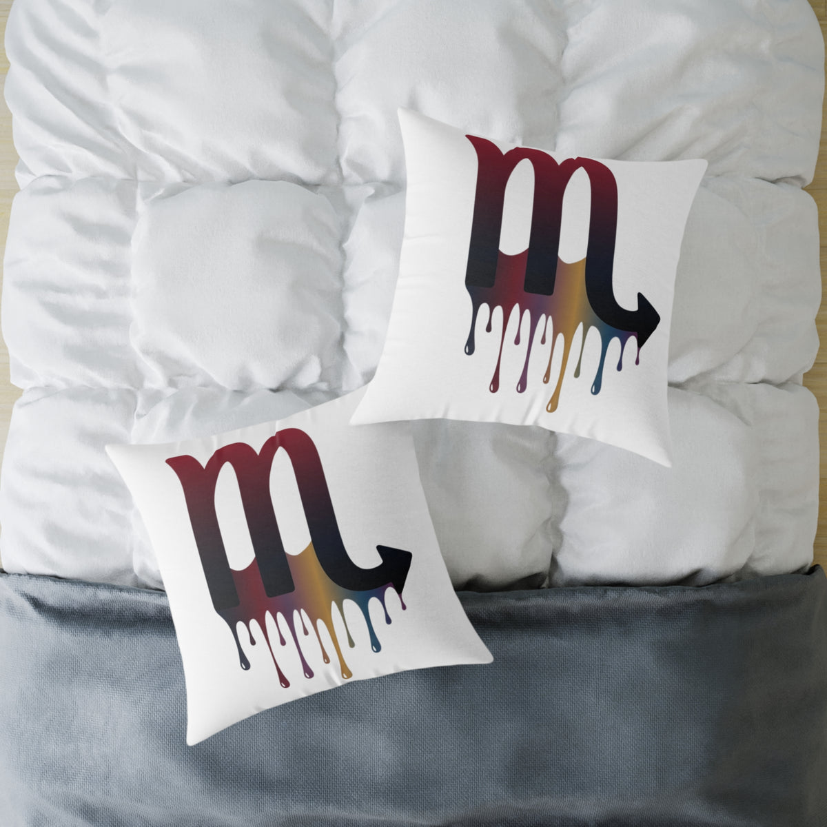 Dripping Zodiac Scorpio Square Poly Canvas Pillow