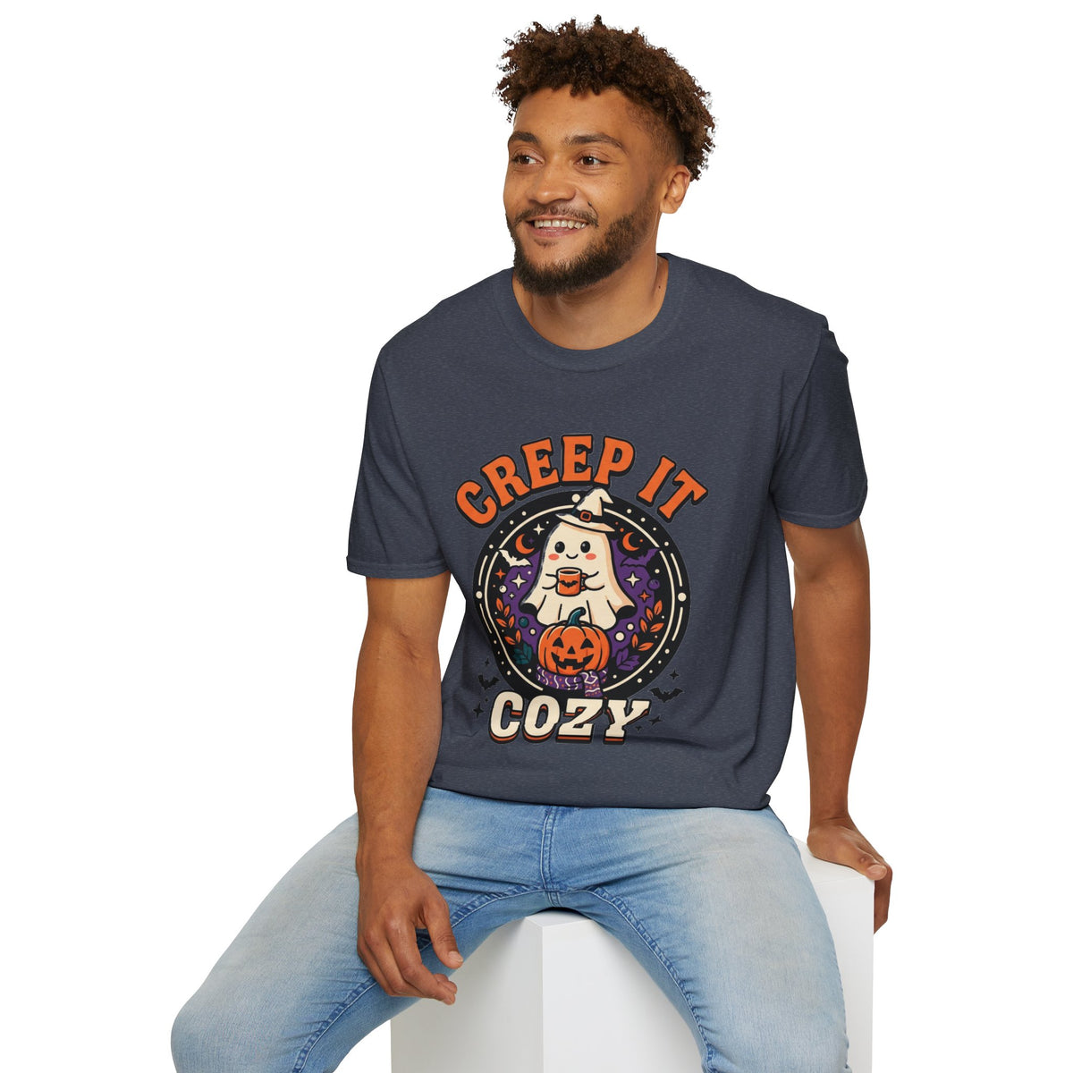 Creep It Cozy T-Shirt — Cute Spooky Ghost Graphic Tee for Halloween & Fall - Trending Now - August 2026