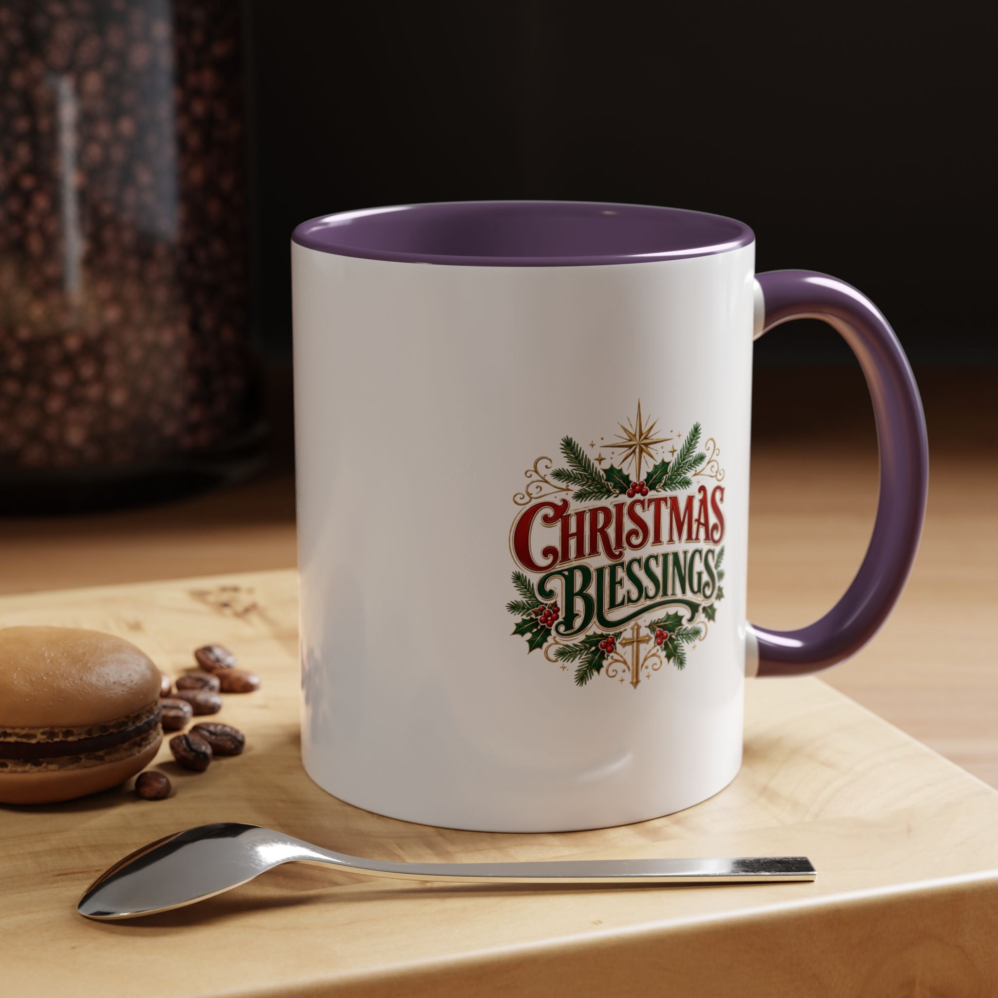 Christmas Blessings Accent Coffee Mug – Festive Holiday Tea & Coffee Cup
