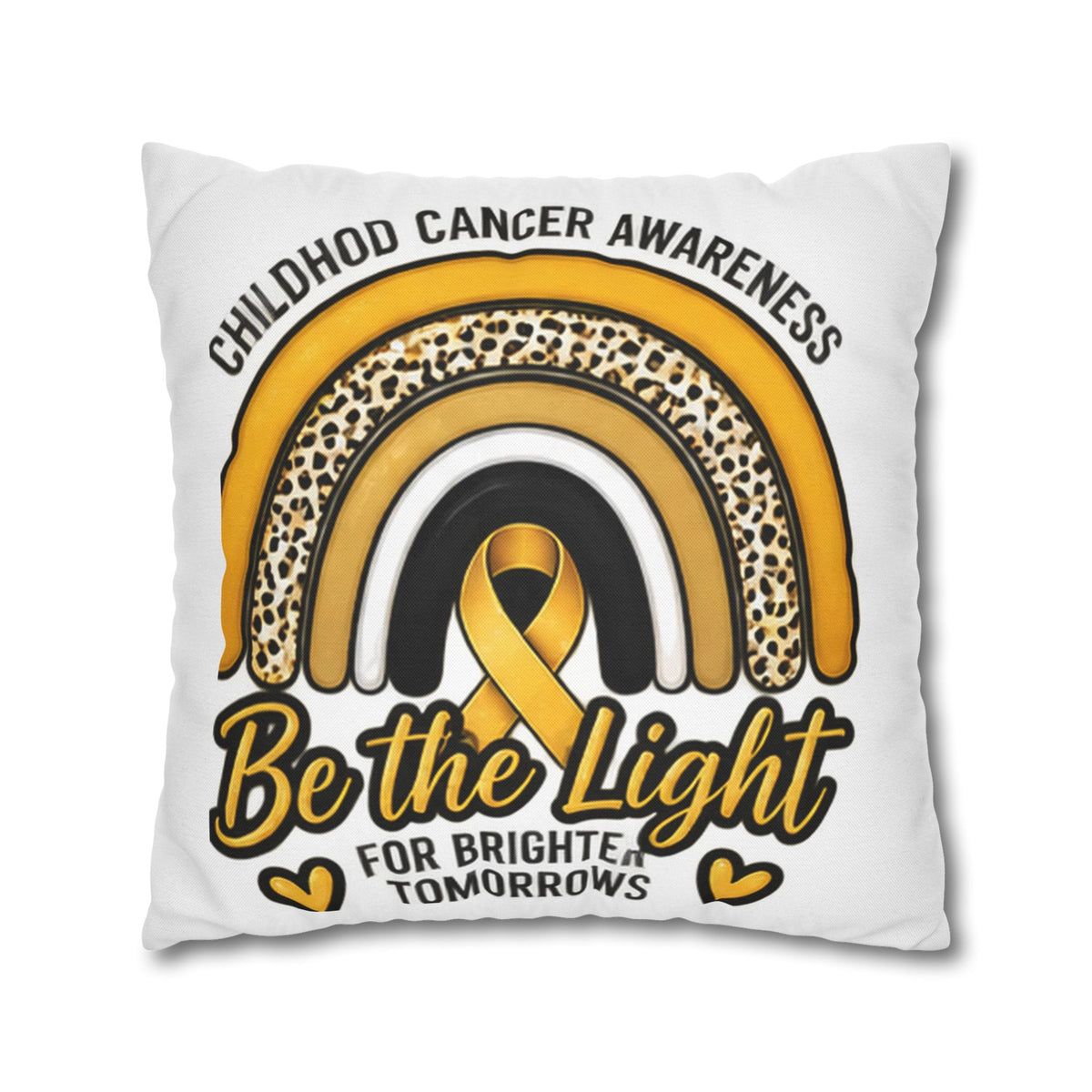 Childhood Cancer Awareness “Be the Light” Square Pillowcase