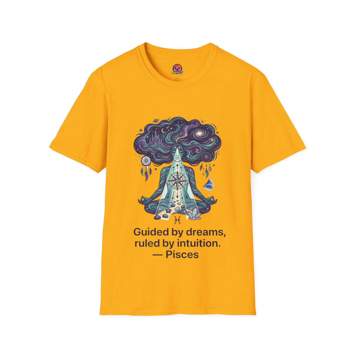 Dreamy Meditation T-Shirt — 'Guided by dreams, ruled by intuition' Spiritual Art Tee