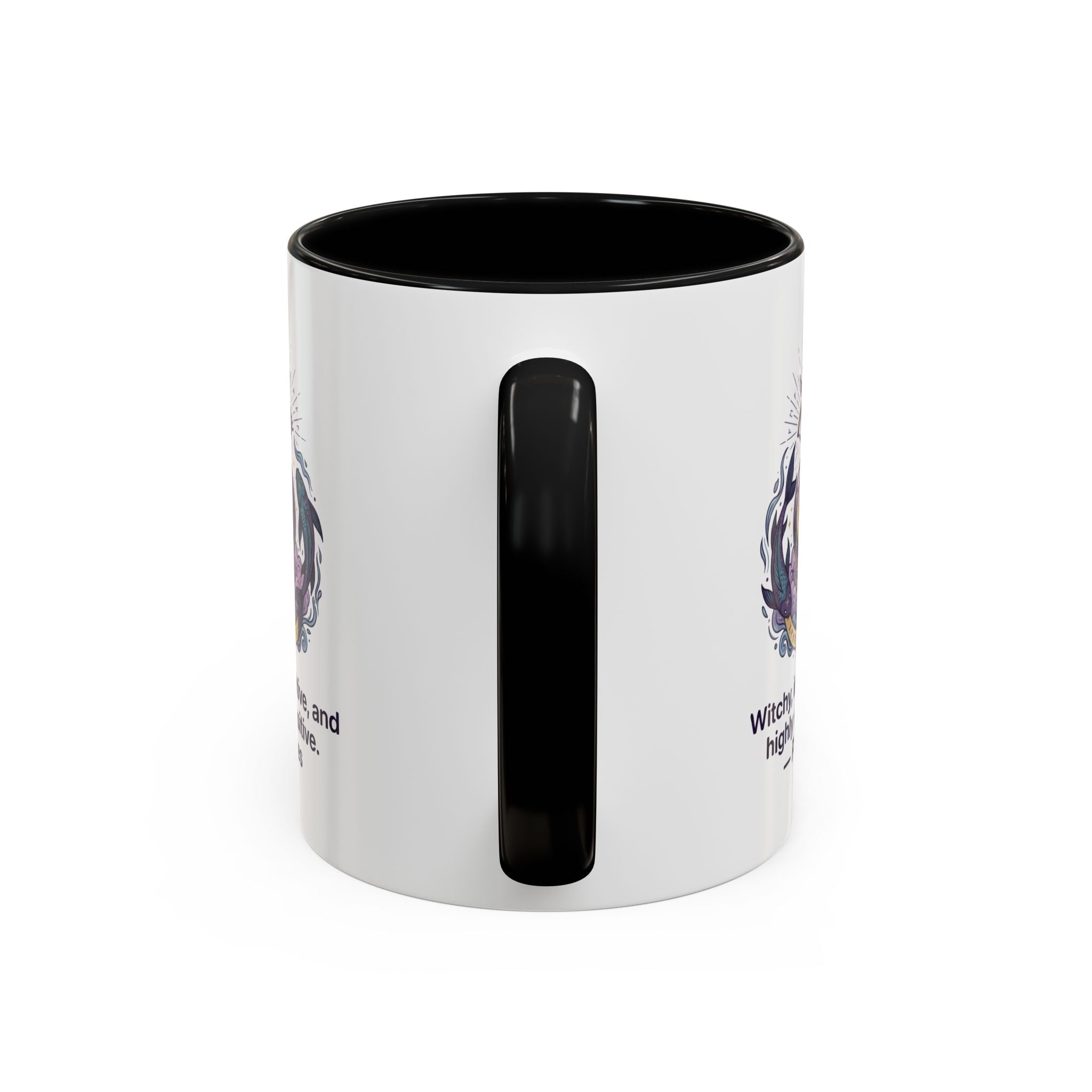 Pisces Witchy Accent Mug — "Witchy, intuitive, and highly sensitive" Astrology Coffee Cup (11/15oz)