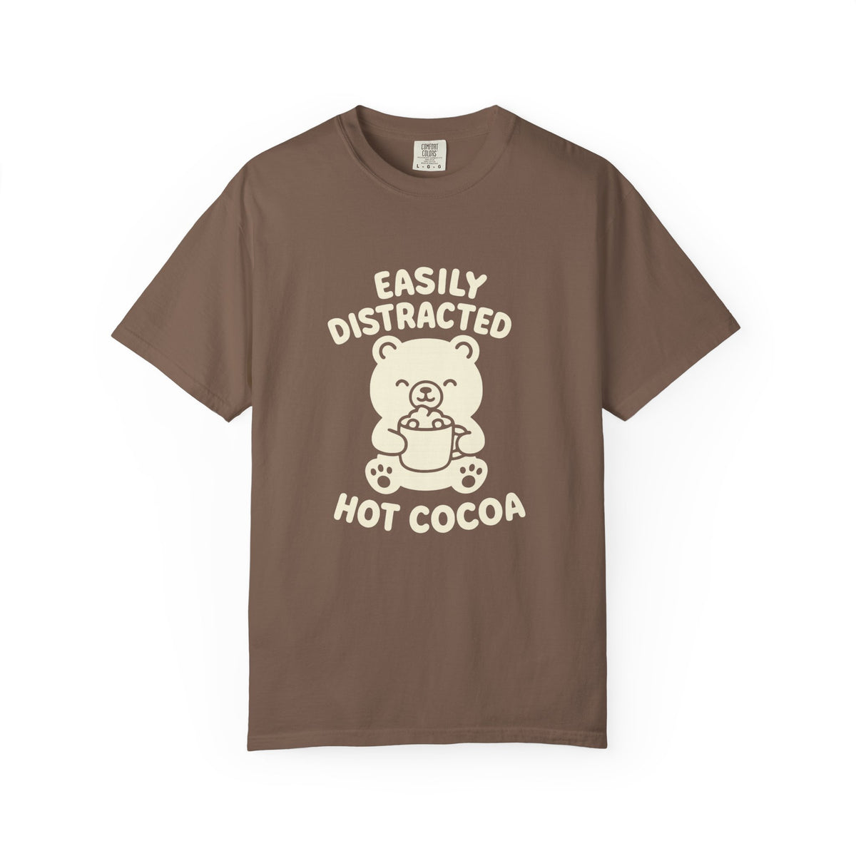 Hot Cocoa Bear T-Shirt — "Easily Distracted" Cute Winter Graphic Tee - Trending Now - October 2026