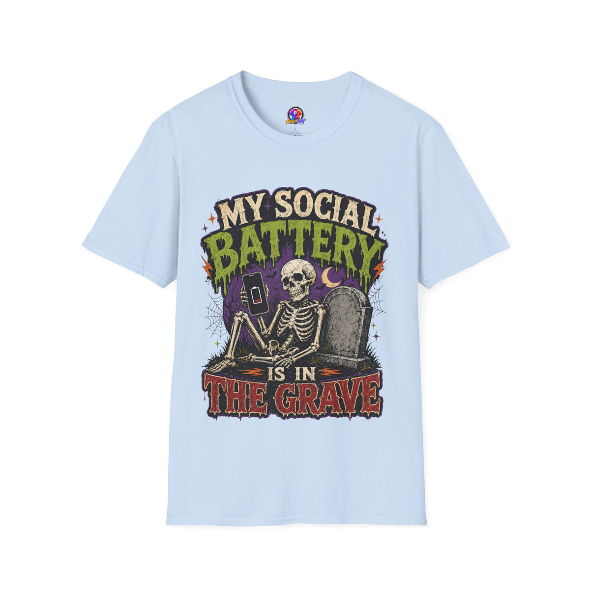 Halloween My Social Battery Unisex Softstyle T-Shirt