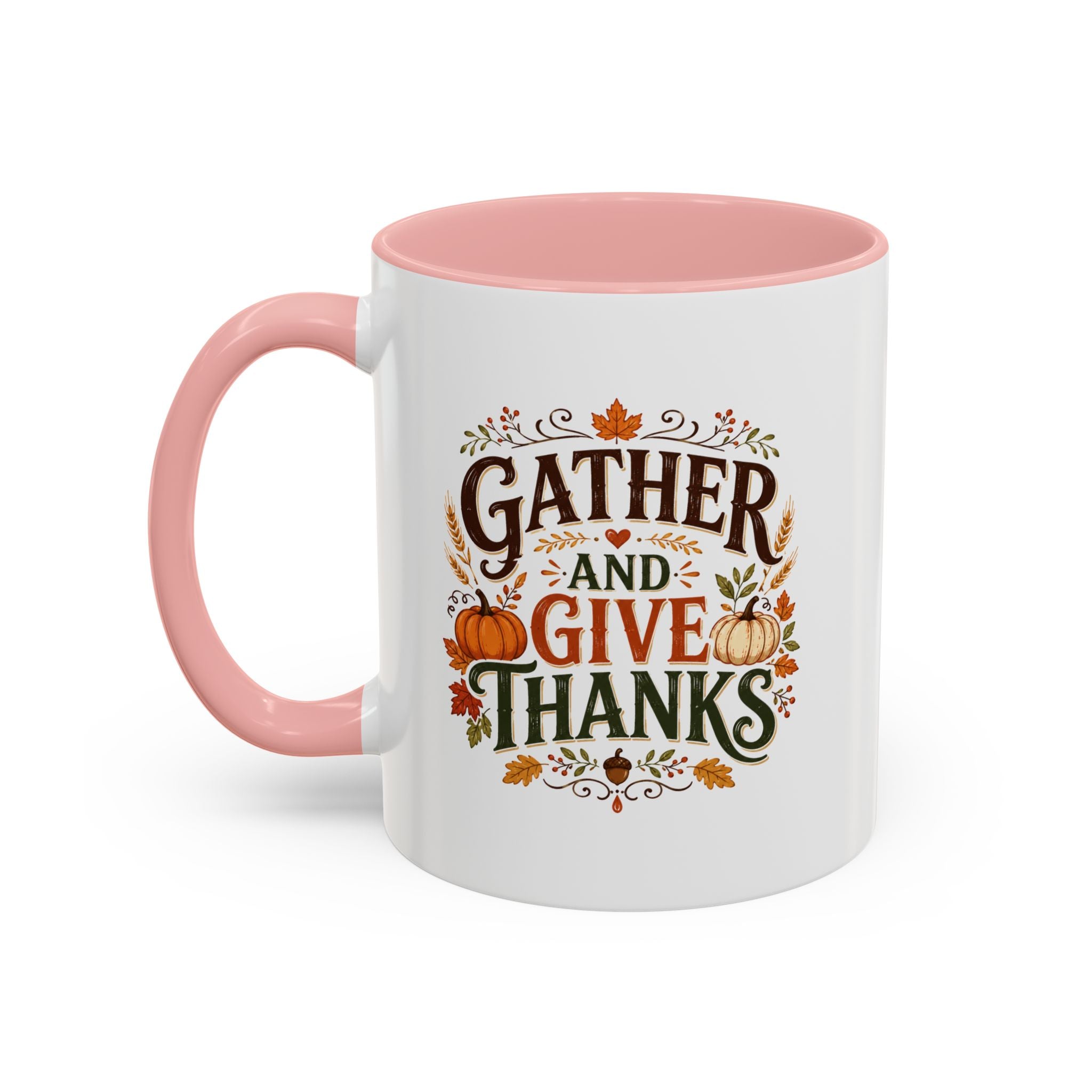 Thanksgiving Mug Gather and Give Thanks Coffee Mug — Thanksgiving Accent Mug