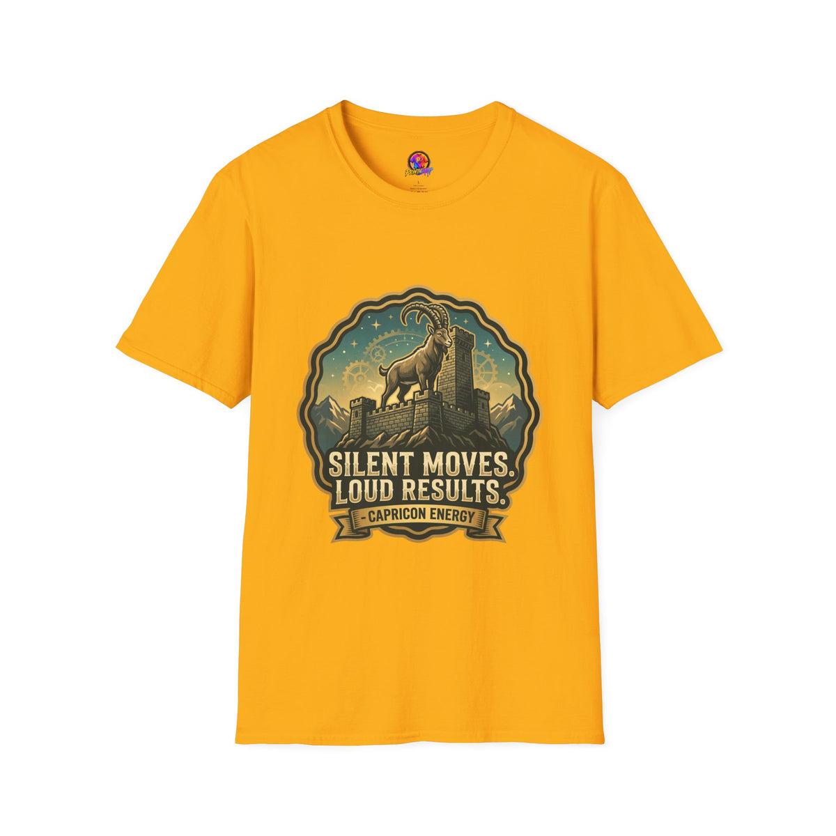 Silent Moves, Loud Results Goat Graphic Tee — Motivational Mountain Goat Shirt