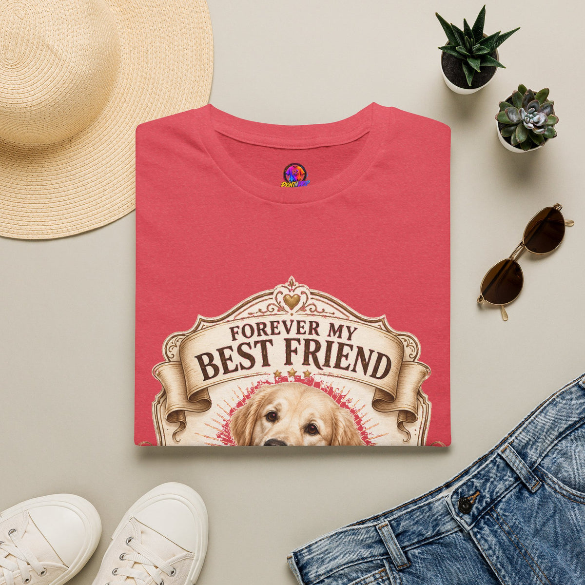 Forever My Best Friend Golden Retriever T-Shirt — Personalized Pet Memorial Tee