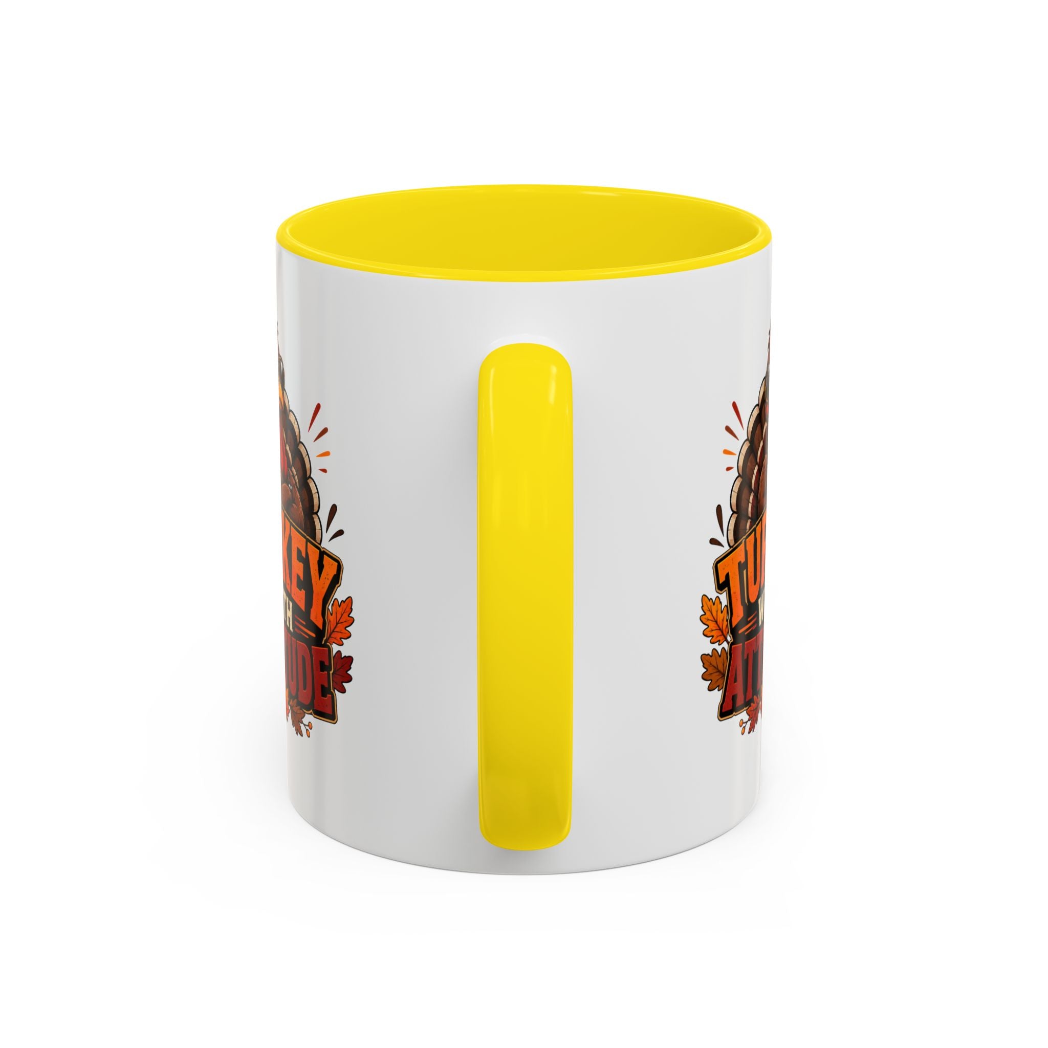 Thanksgiving Mug Turkey With Attitude Coffee Mug — Funny Thanksgiving Accent Mug