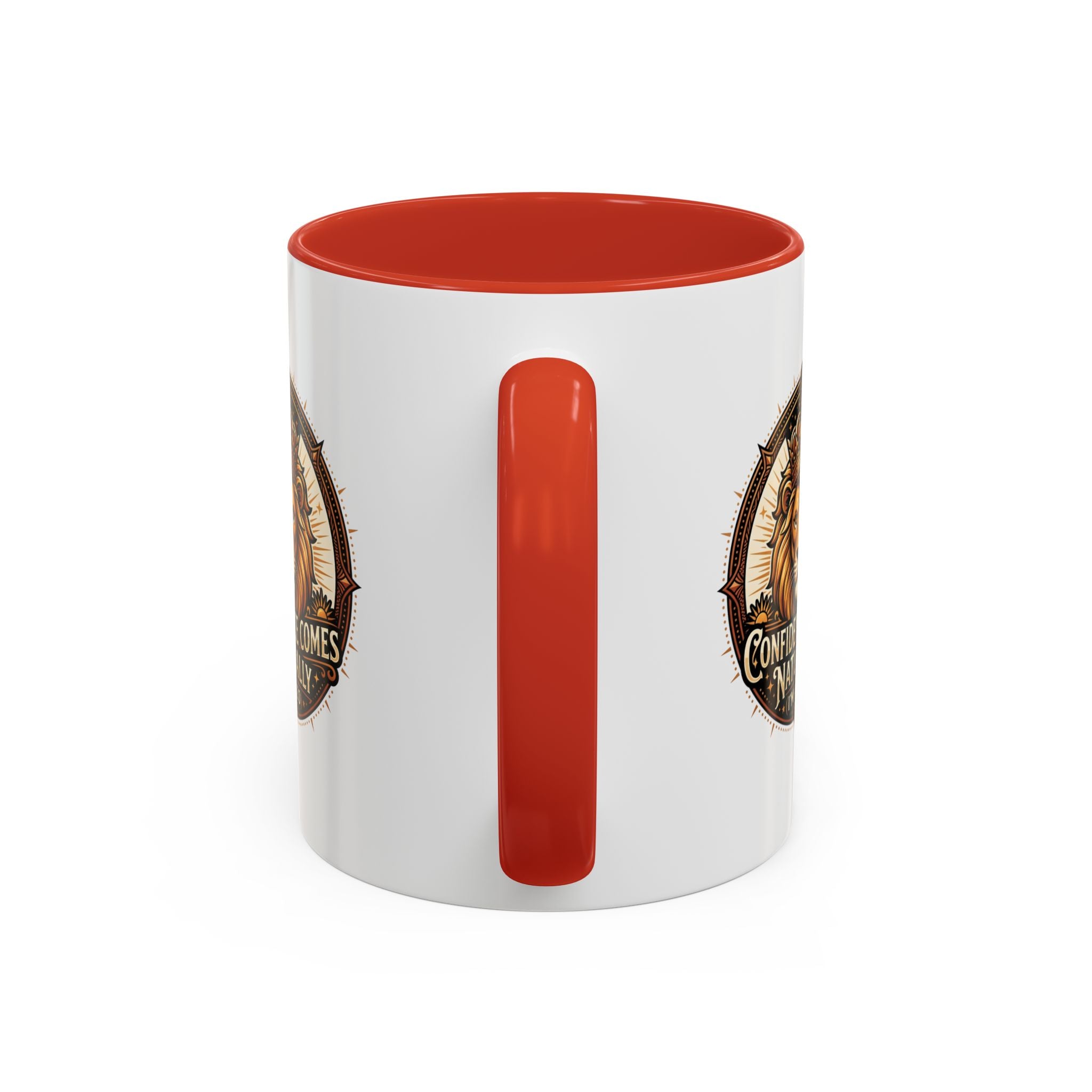 Lion Zodiac Coffee Mug - "Confidence Comes Naturally" Accent Mug (11/15oz)