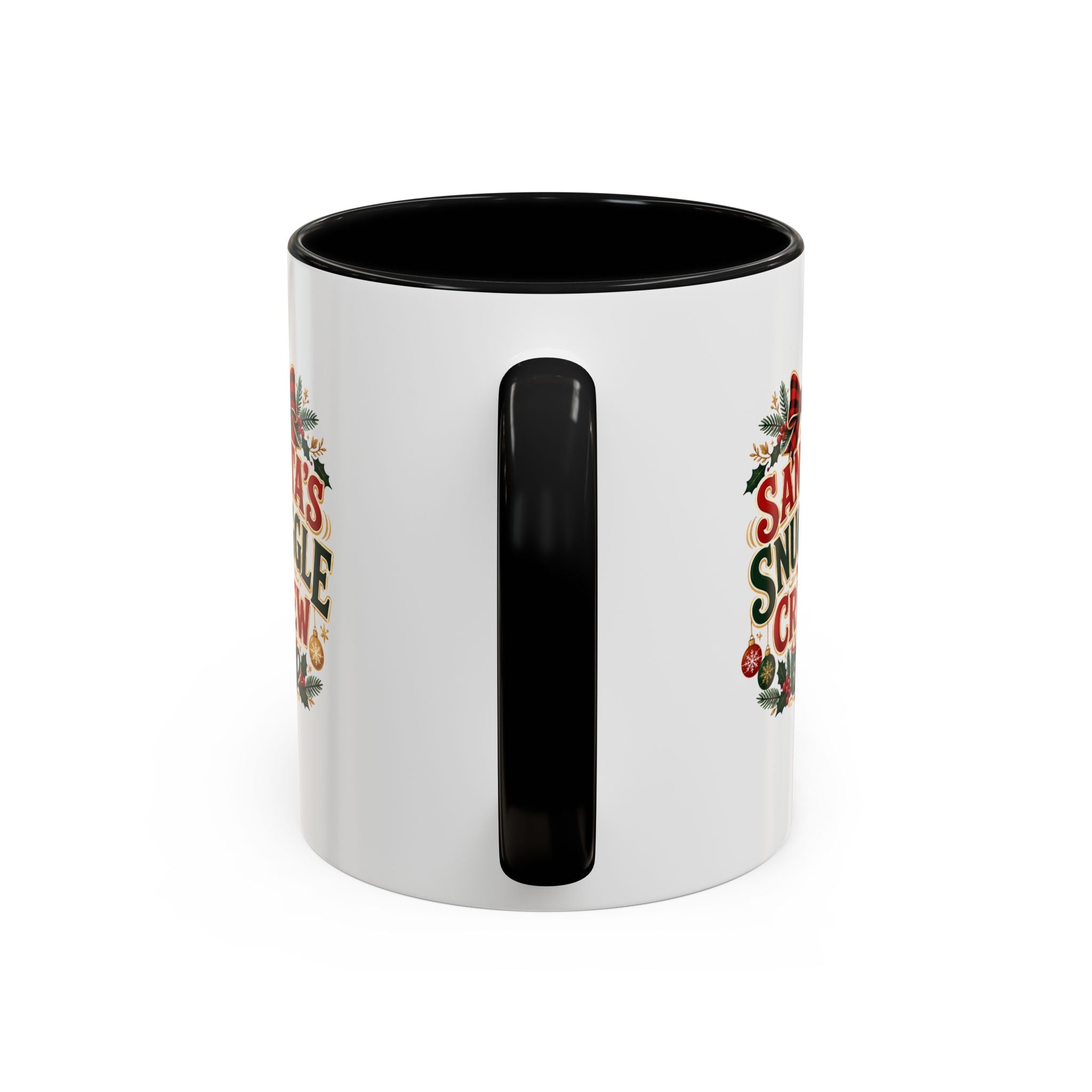 Santa’s Snuggle Crew Accent Coffee Mug — Holiday Christmas Cocoa Cup