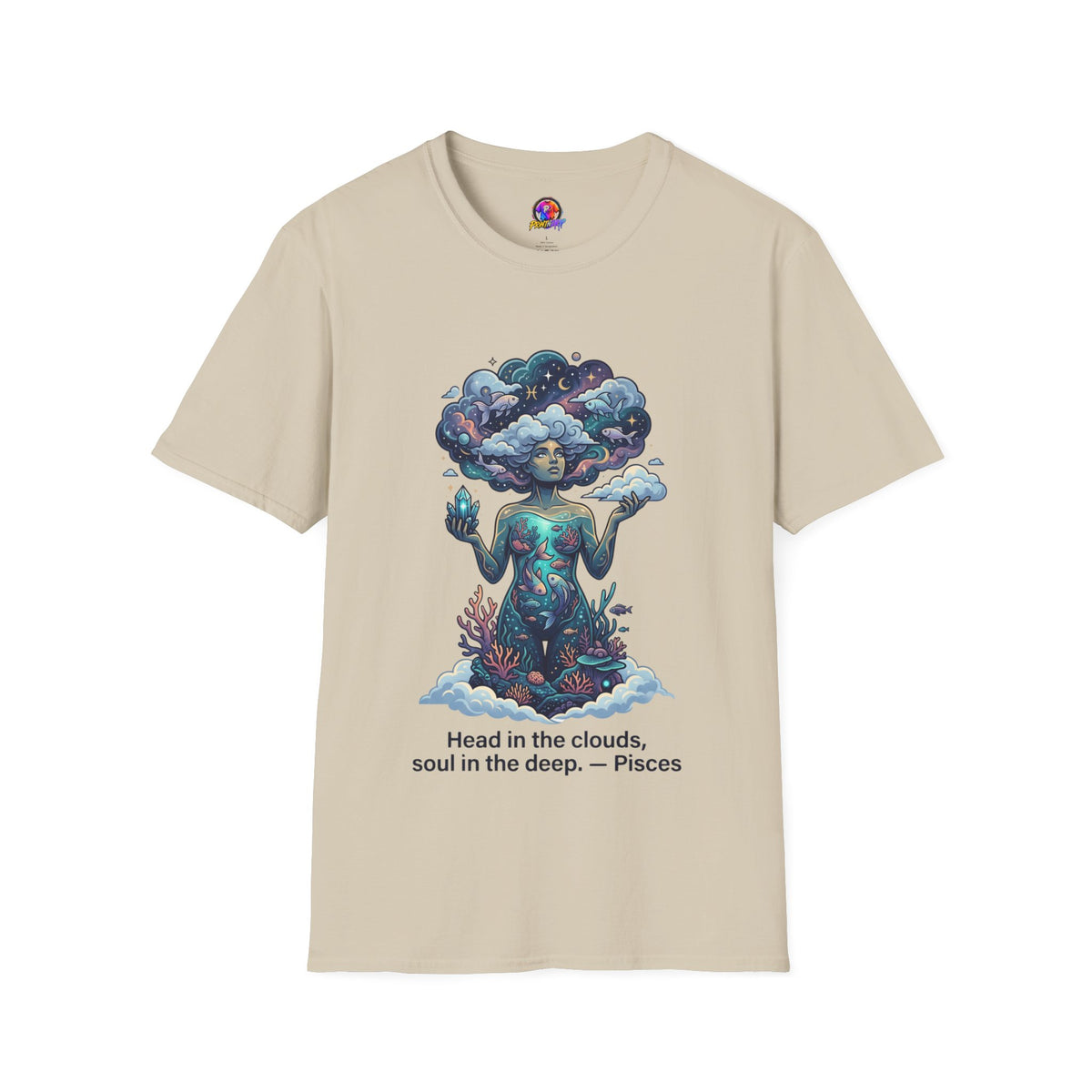 Dreamscape Goddess T-Shirt — 'Head in the Clouds' Surreal Art Tee