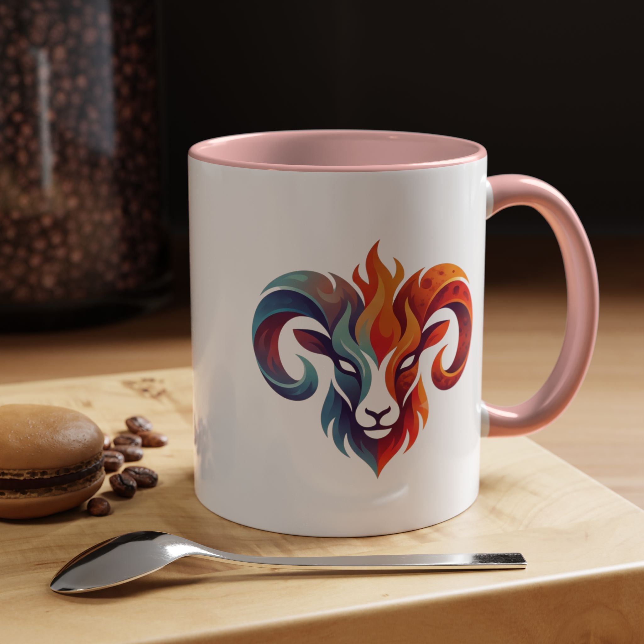 Aries Ram Heart Coffee Mug – Colorful Zodiac Accent Mug