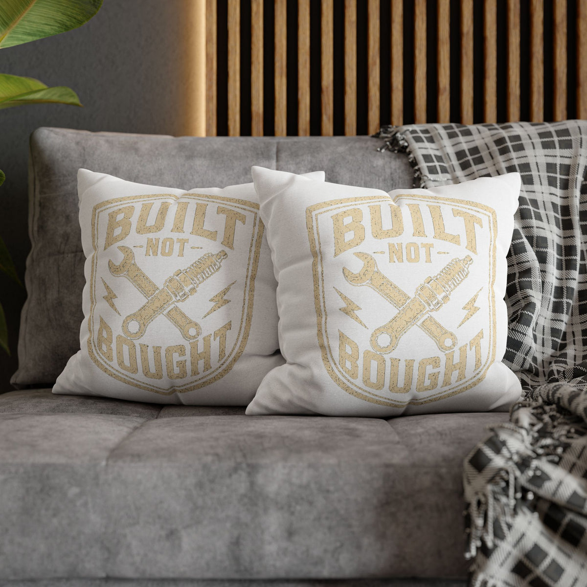 Built Not Bought Decorative Pillowcase Milo Bailey Dog Dad Mom- Mechanics & DIY Accent Cushion
