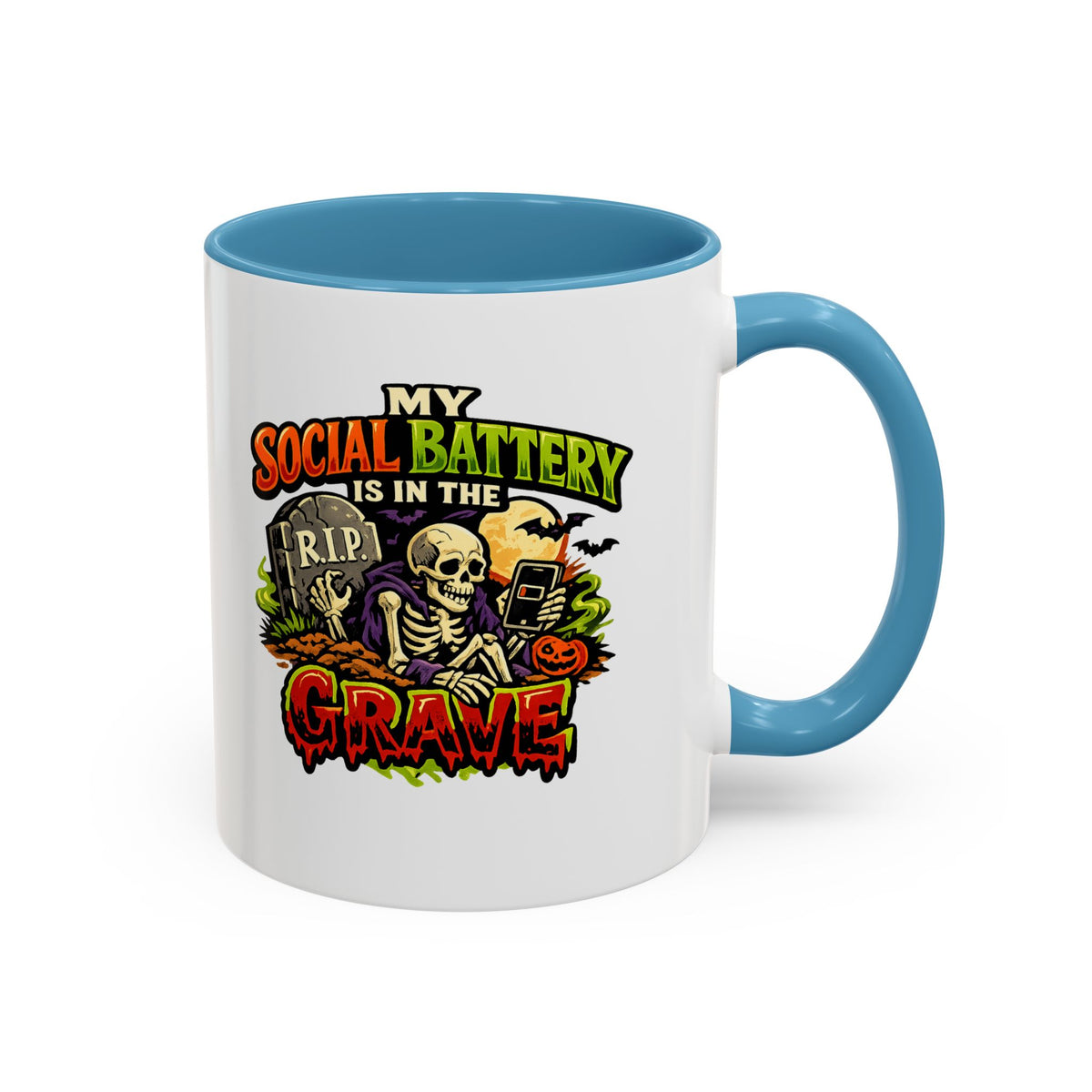 Halloween  Social Battery Is Low Accent Coffee Mug