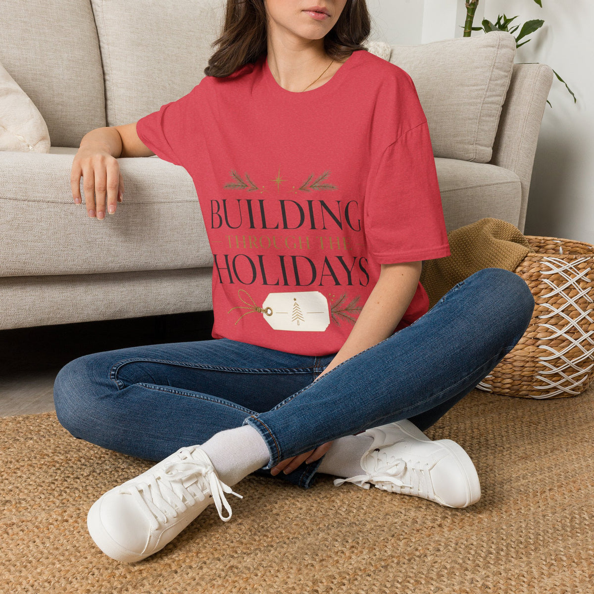 Holiday T-Shirt — "Building Through the Holidays" Christmas Graphic Tee