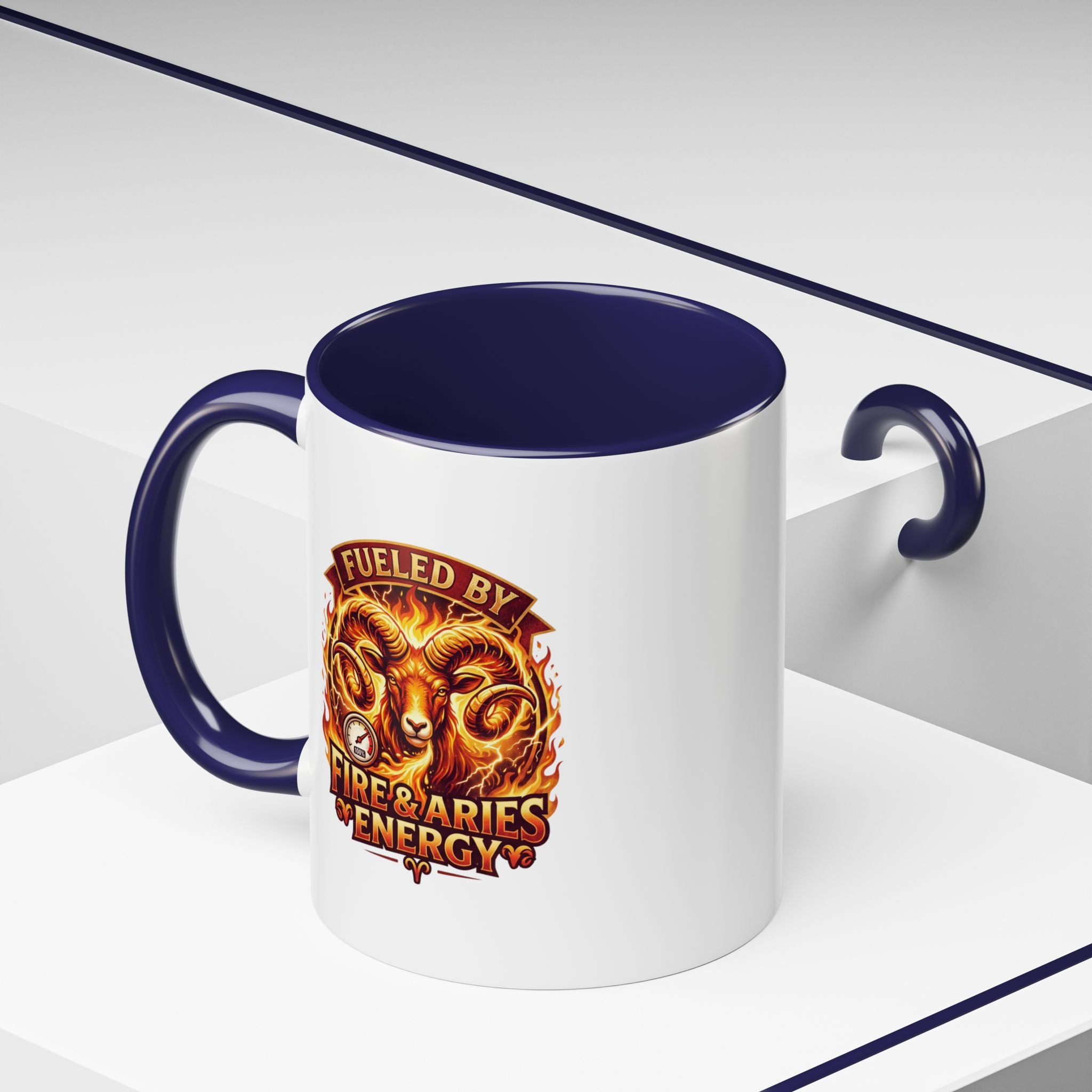 Fueled by Fire & Aries Energy Mug – Zodiac Ram Coffee Cup