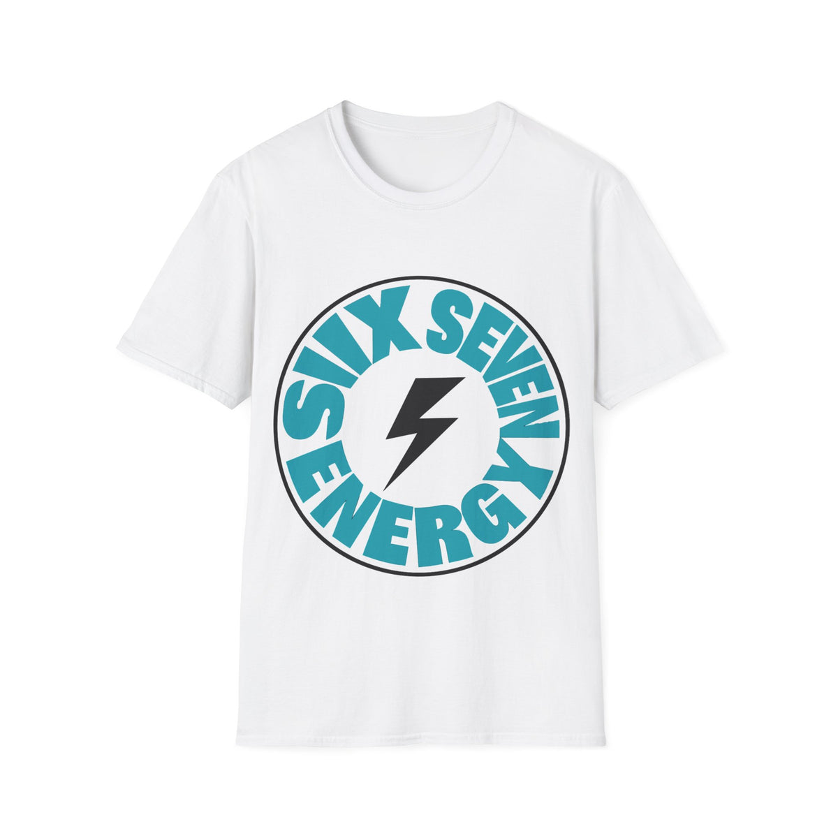 Six Seven Energy Circular Retro Lightning Tee - Bold Coastal Blue Graphic T-Shirt - Trending Now - September 2026