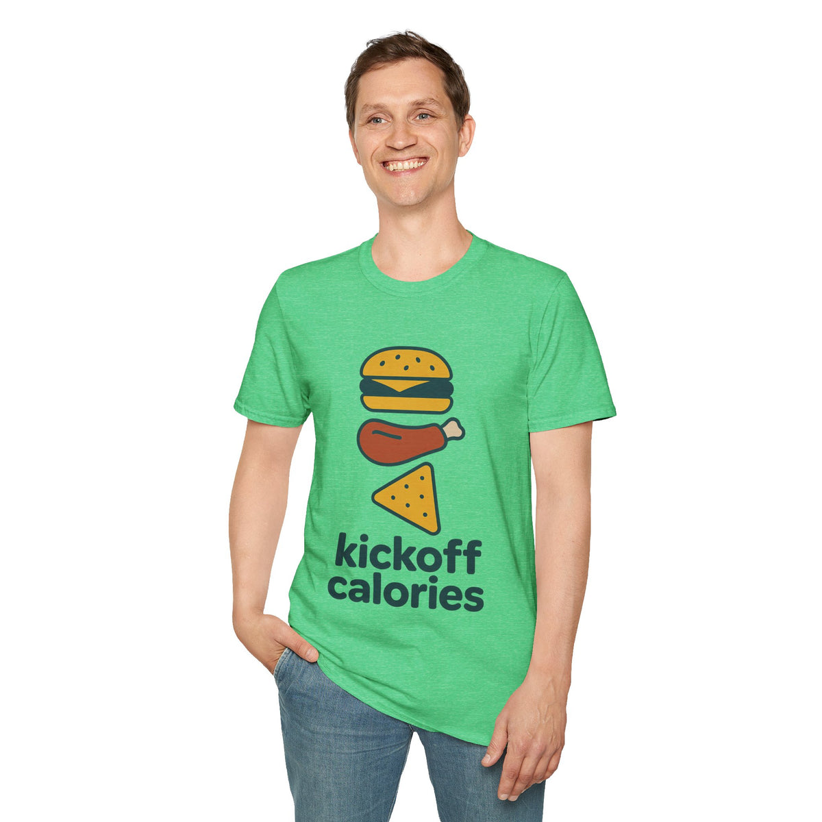 Funny 'Kick Off Calories' T-Shirt — Burger, Drumstick & Pizza Fitness Humor Tee - Trending Now - August 2026