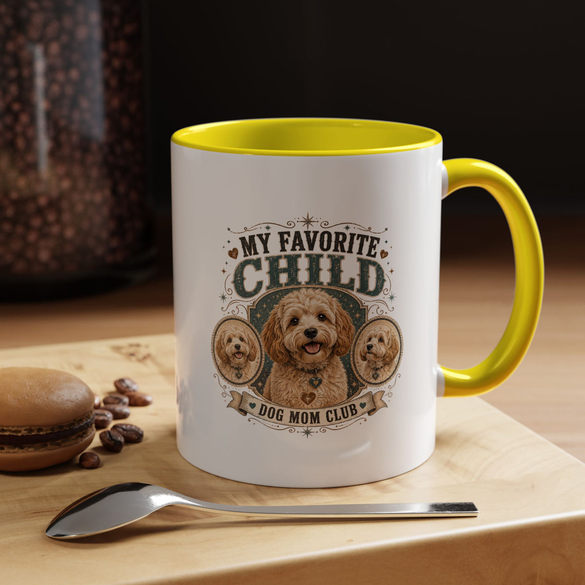 Milo Bailey Dog Dad Mom Dog Mom Coffee Mug — “My Favorite Child” Doodle Dog Portrait Accent Mug