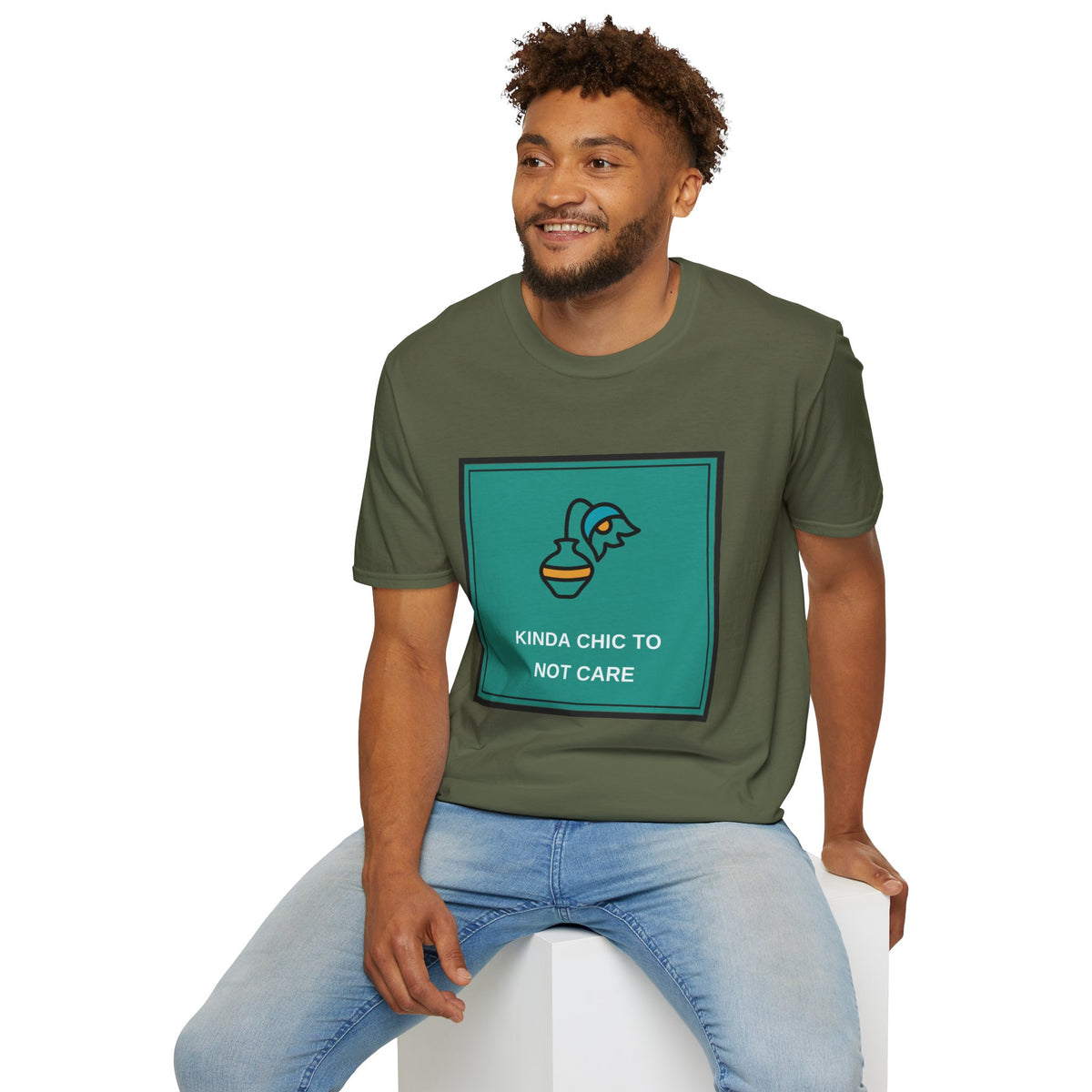 Graphic Tee — "Kinda Chic To Not Care" Minimalist Vase Design - Trending Now - August 2026