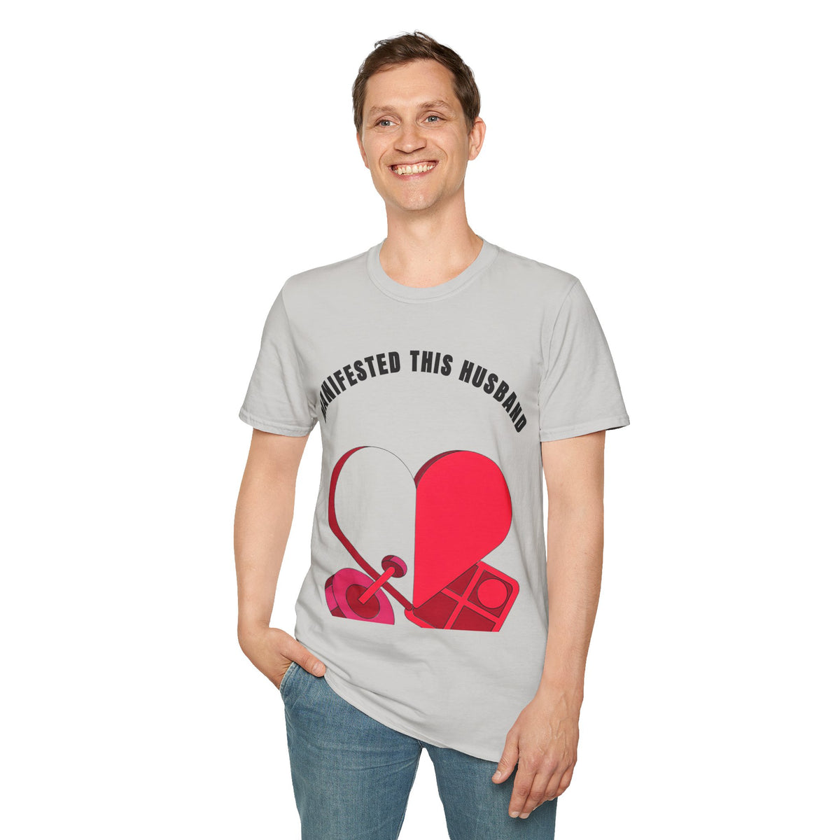T-Shirt — "Manifested This Husband" Heart Graphic - Trending Now - September 2026