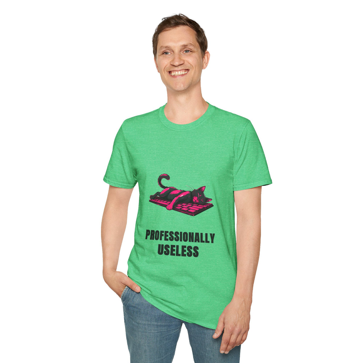 T‑Shirt — 'Professionally Useless' Relaxed Cat Graphic Tee - Trending Now - August 2026