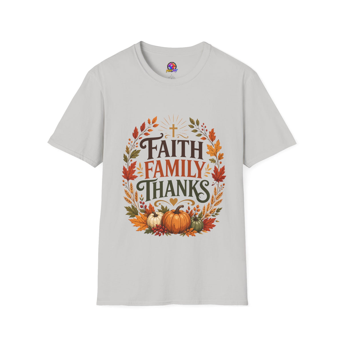Thanksgiving T-Shirt Faith Family Thanks T-Shirt — Fall Pumpkin Thanksgiving Christian Tee